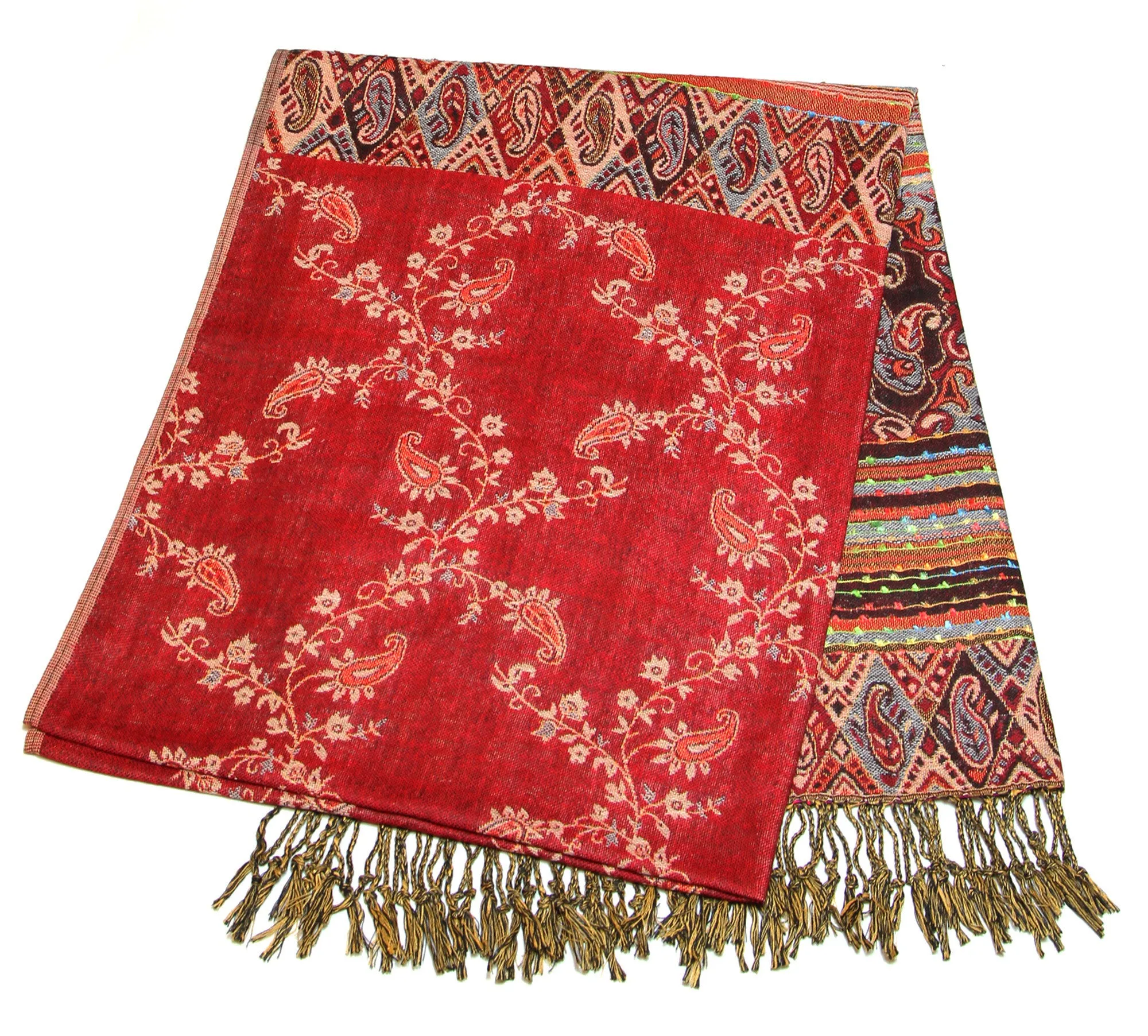 Nepal Hand Made Pashmina Shawl Scarf Red