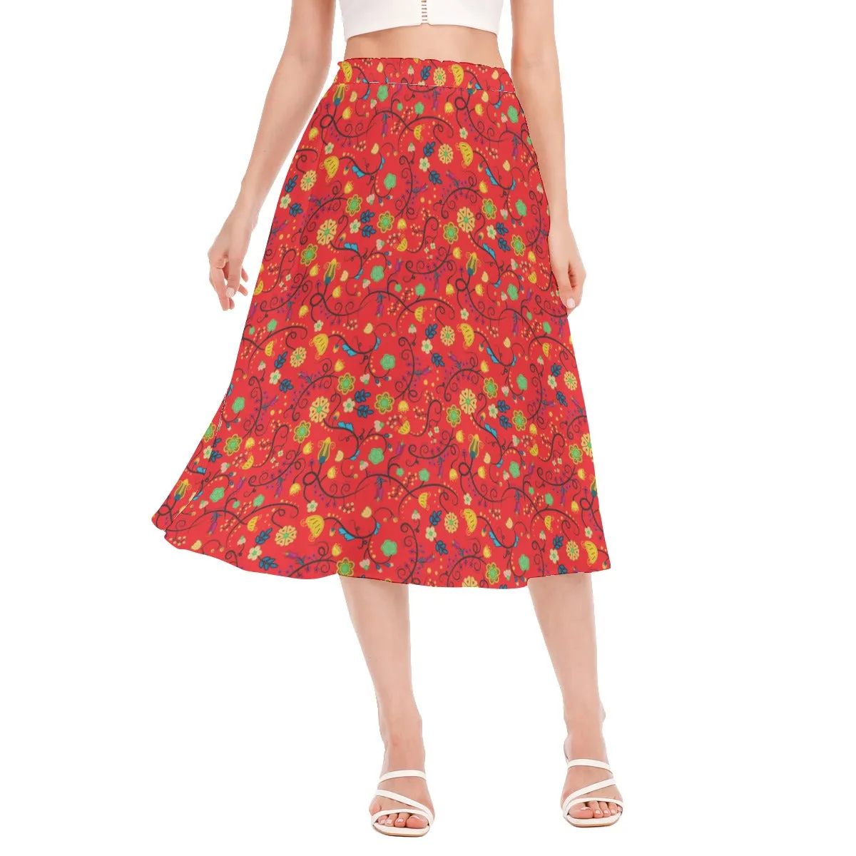 Nipin Blossom Fire Women's Long Section Chiffon Skirt