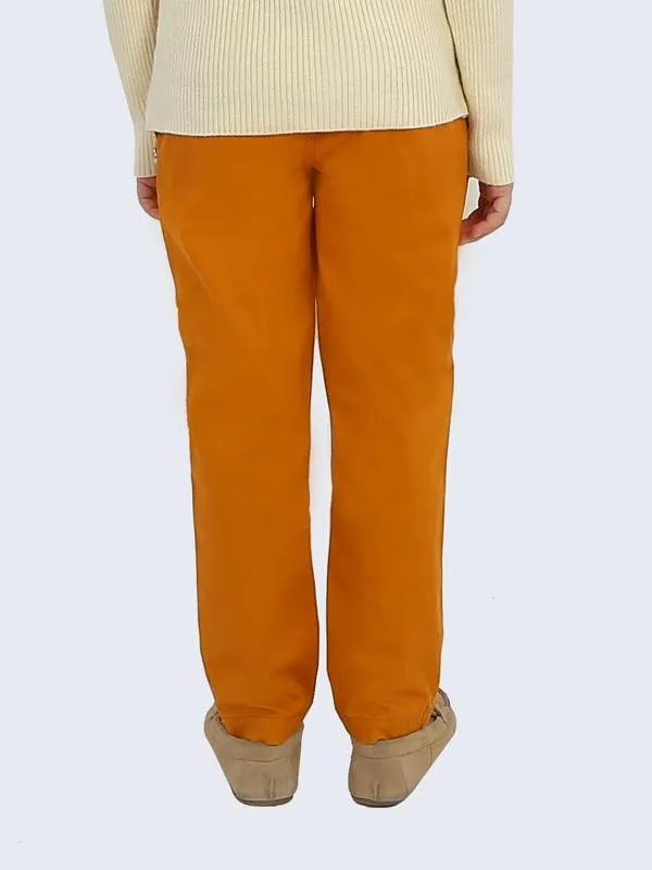 One Friday Mustard Solid Trouser