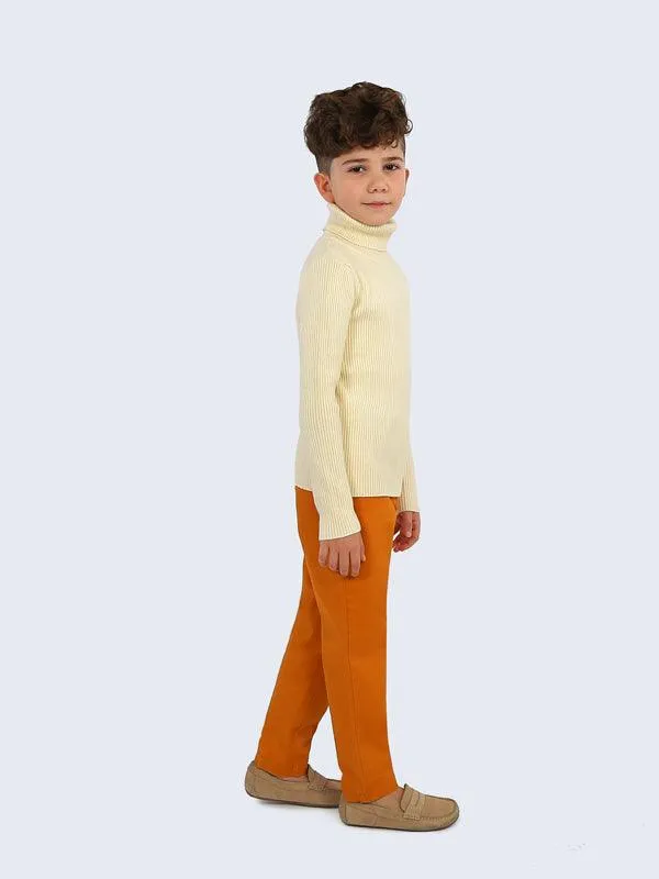 One Friday Mustard Solid Trouser