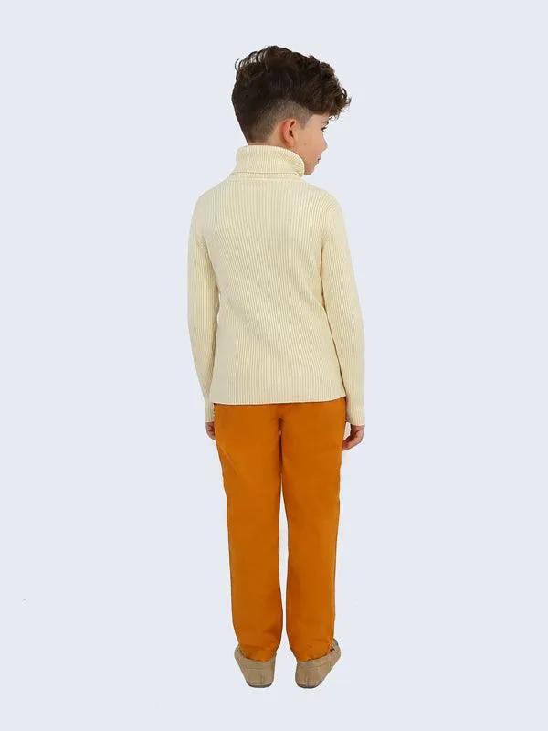 One Friday Mustard Solid Trouser