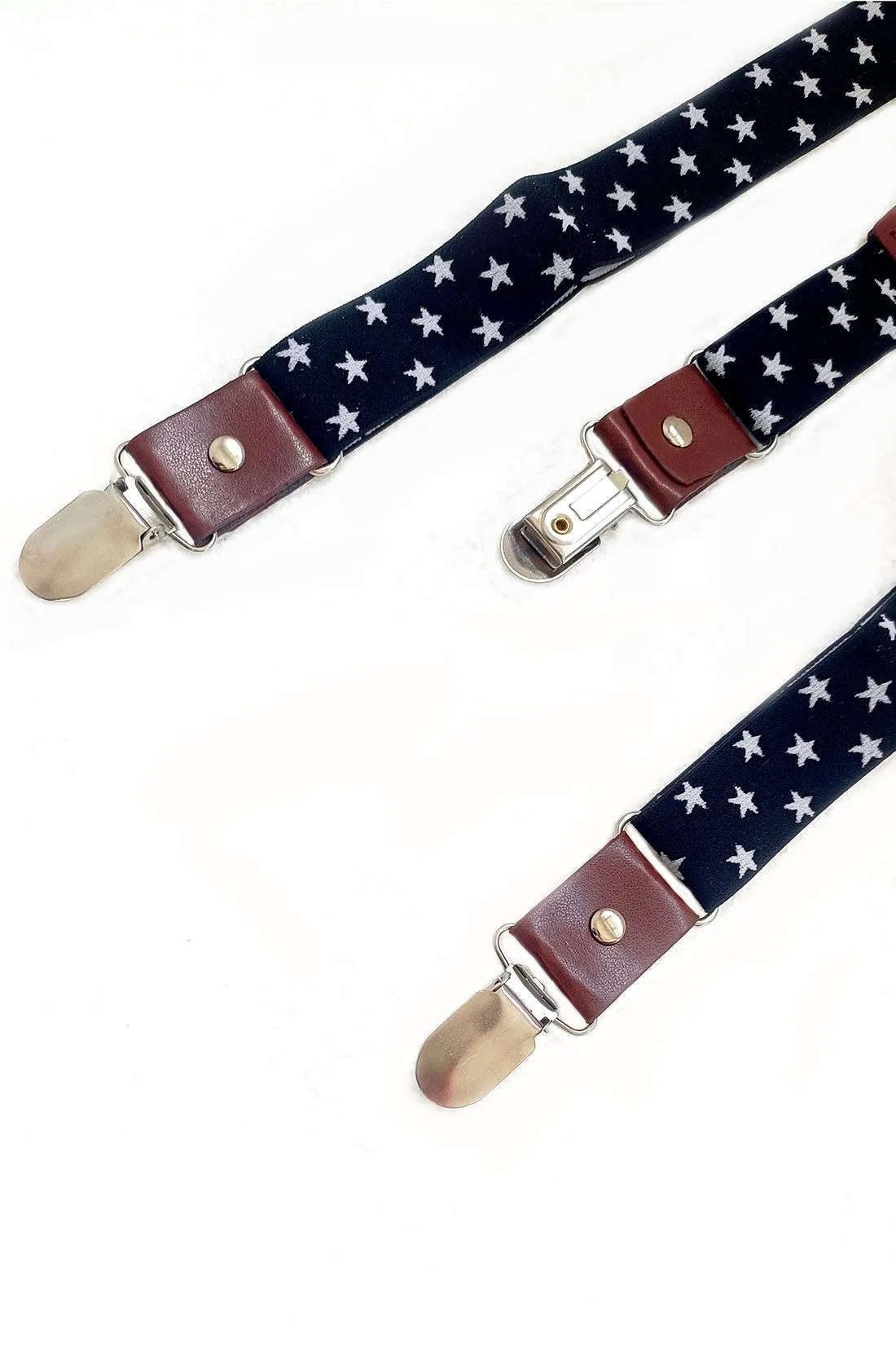 One Friday White Star Print Suspender