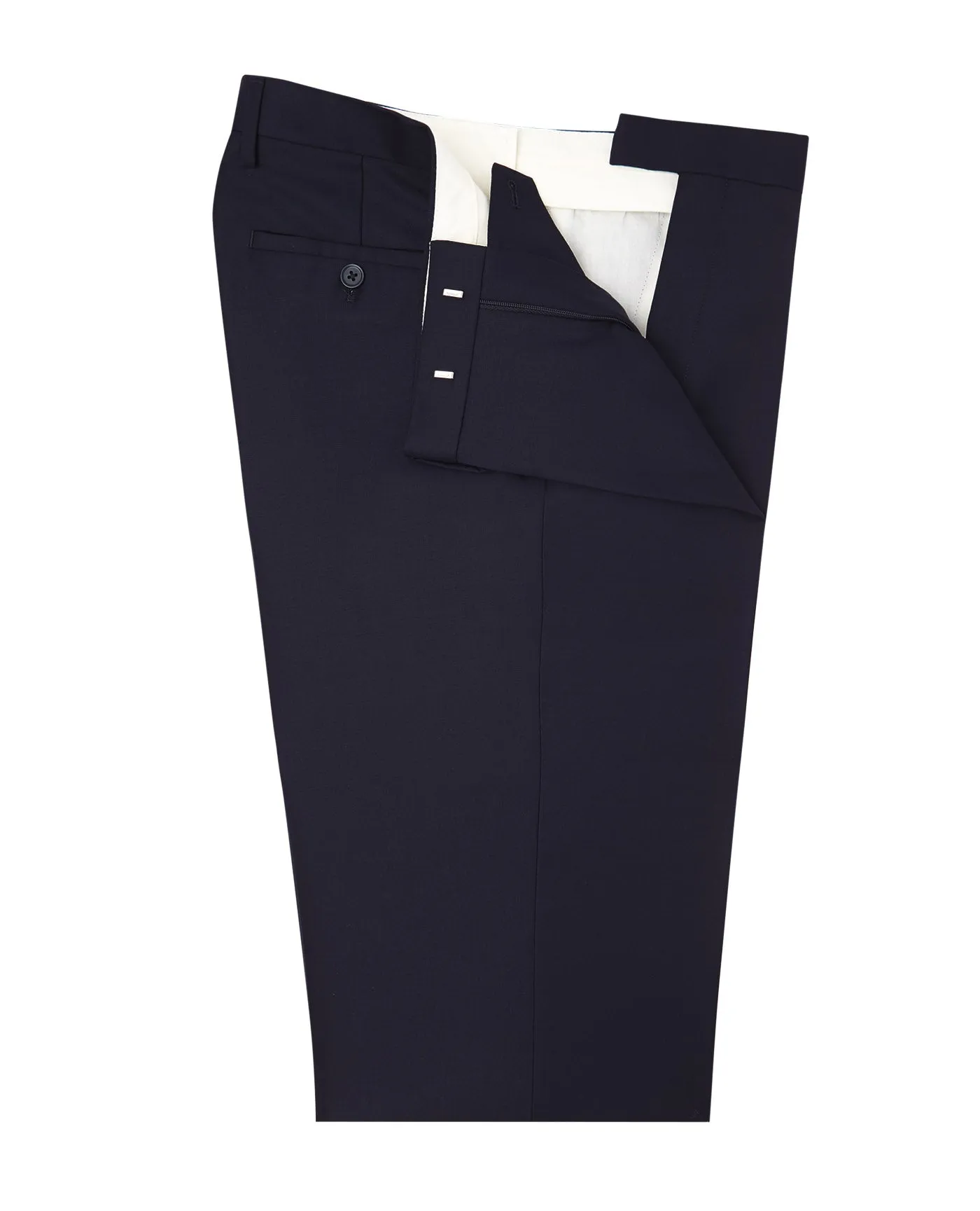 Orton Navy Wool Twill Regular Fit Suit Trousers