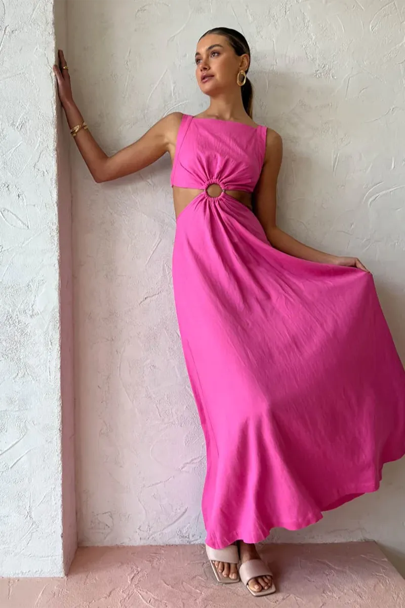 Paros Dress in Taffy Pink