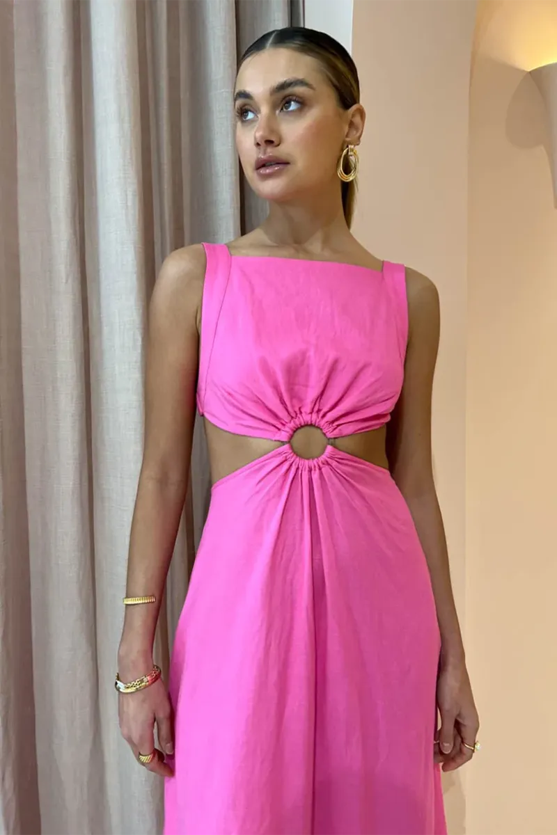 Paros Dress in Taffy Pink