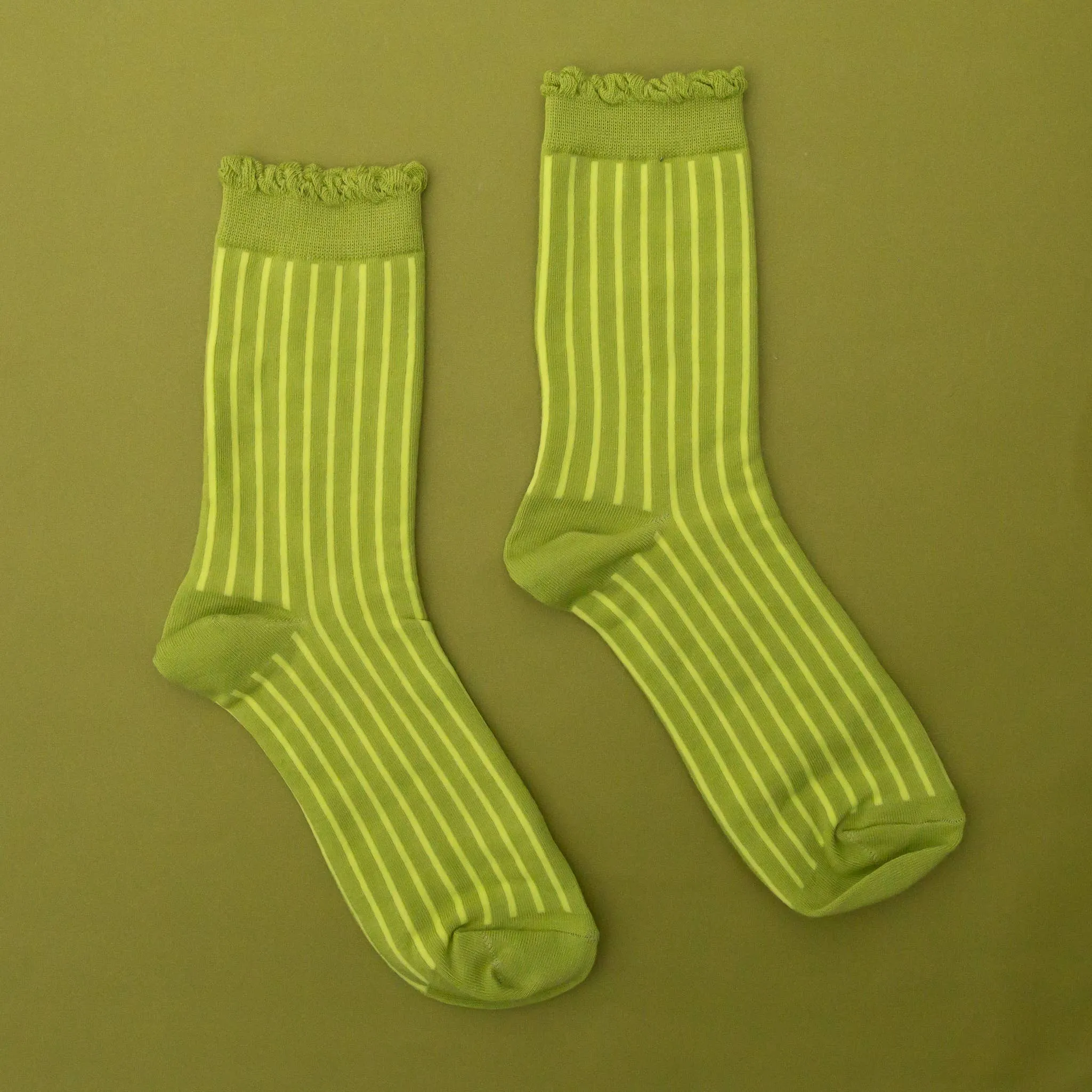 Pear Striped Crew Socks