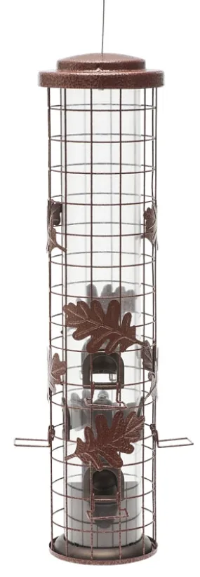 Perky-Pet Squirrel-Be-Gone SBG100 Wild Bird Feeder, 26 in H, Cylinder, 1-3/4 lb, Metal, Red, Powder-Coated :EA: QUANTITY: 1