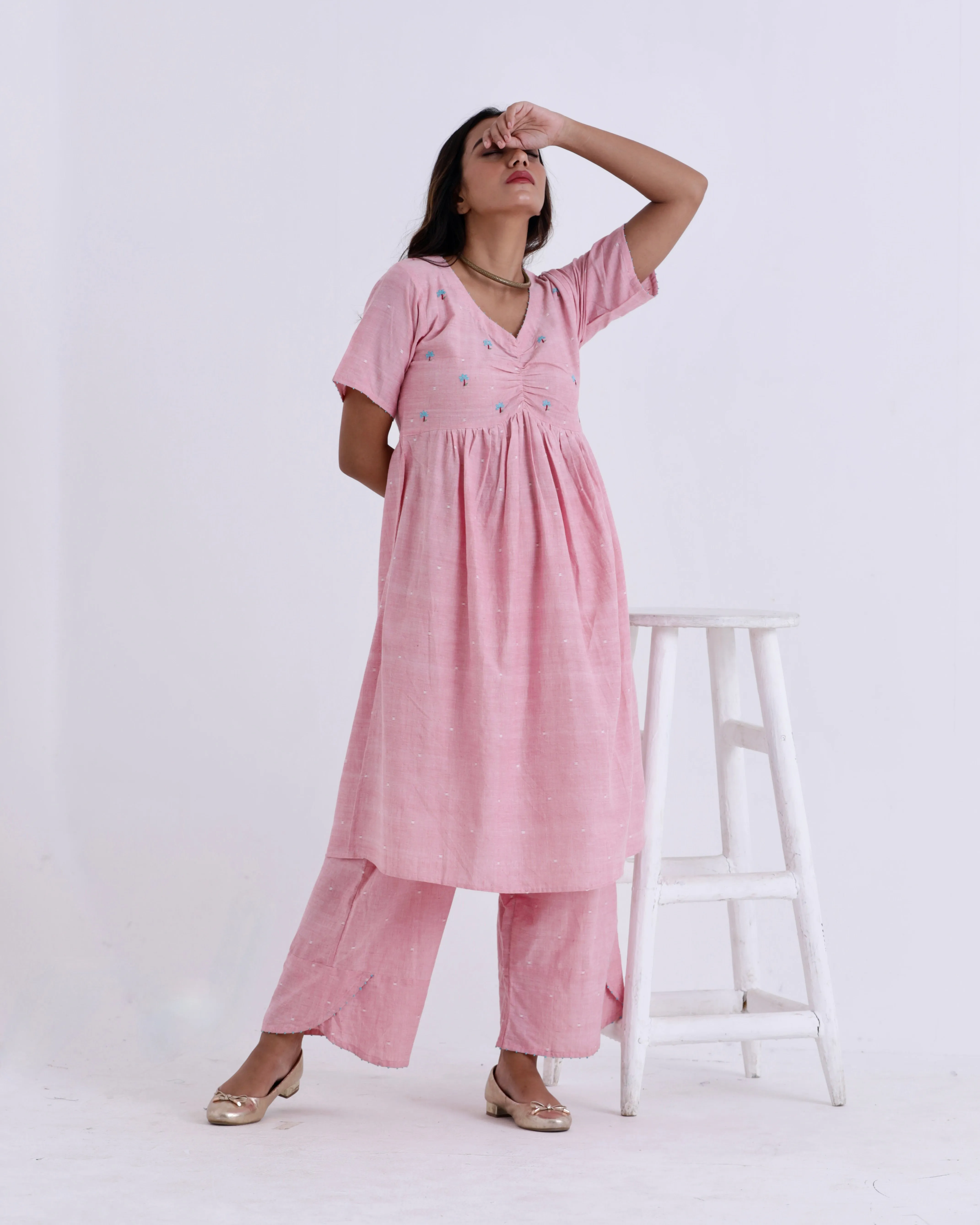 Pink Shiuli kurta set