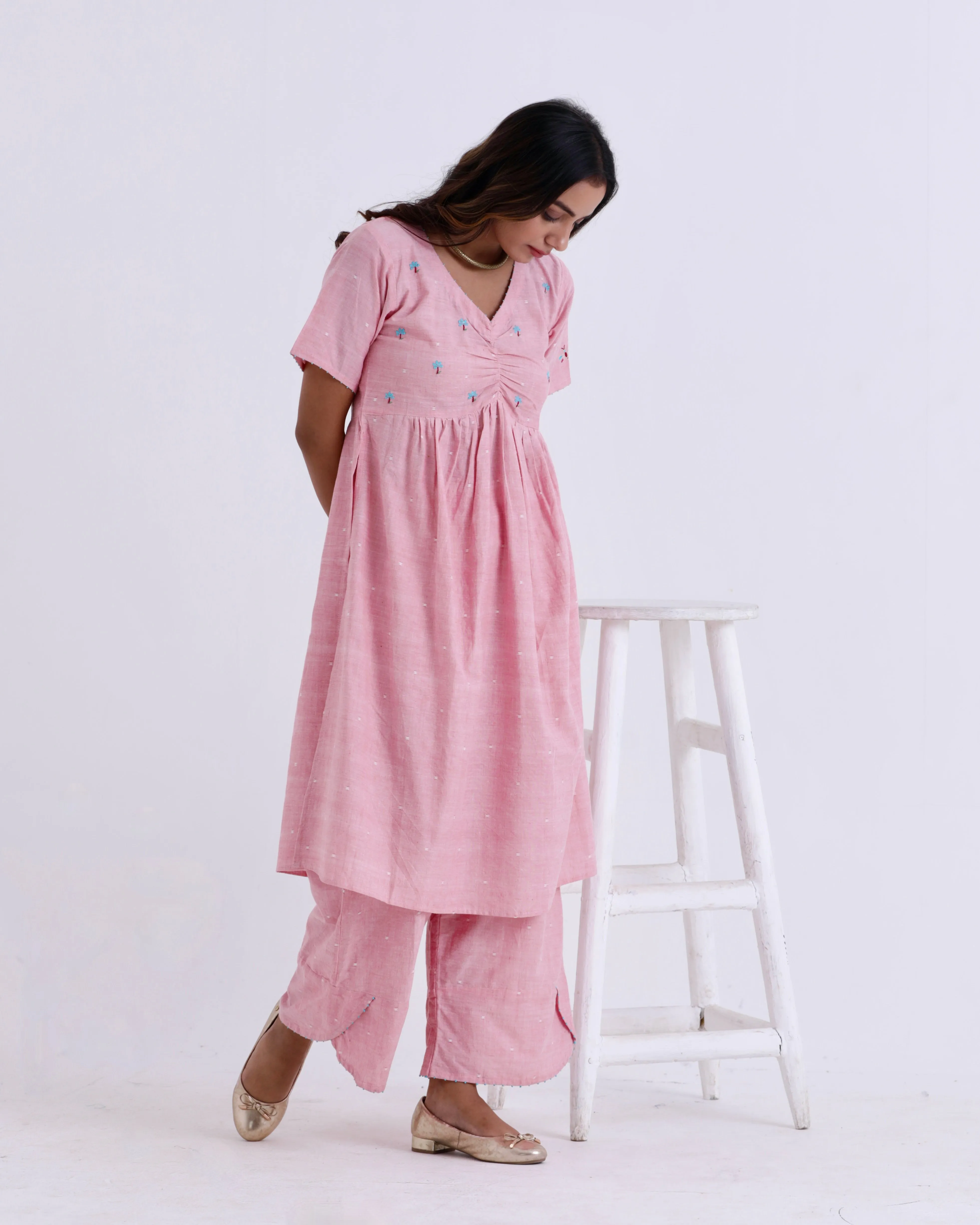 Pink Shiuli kurta set