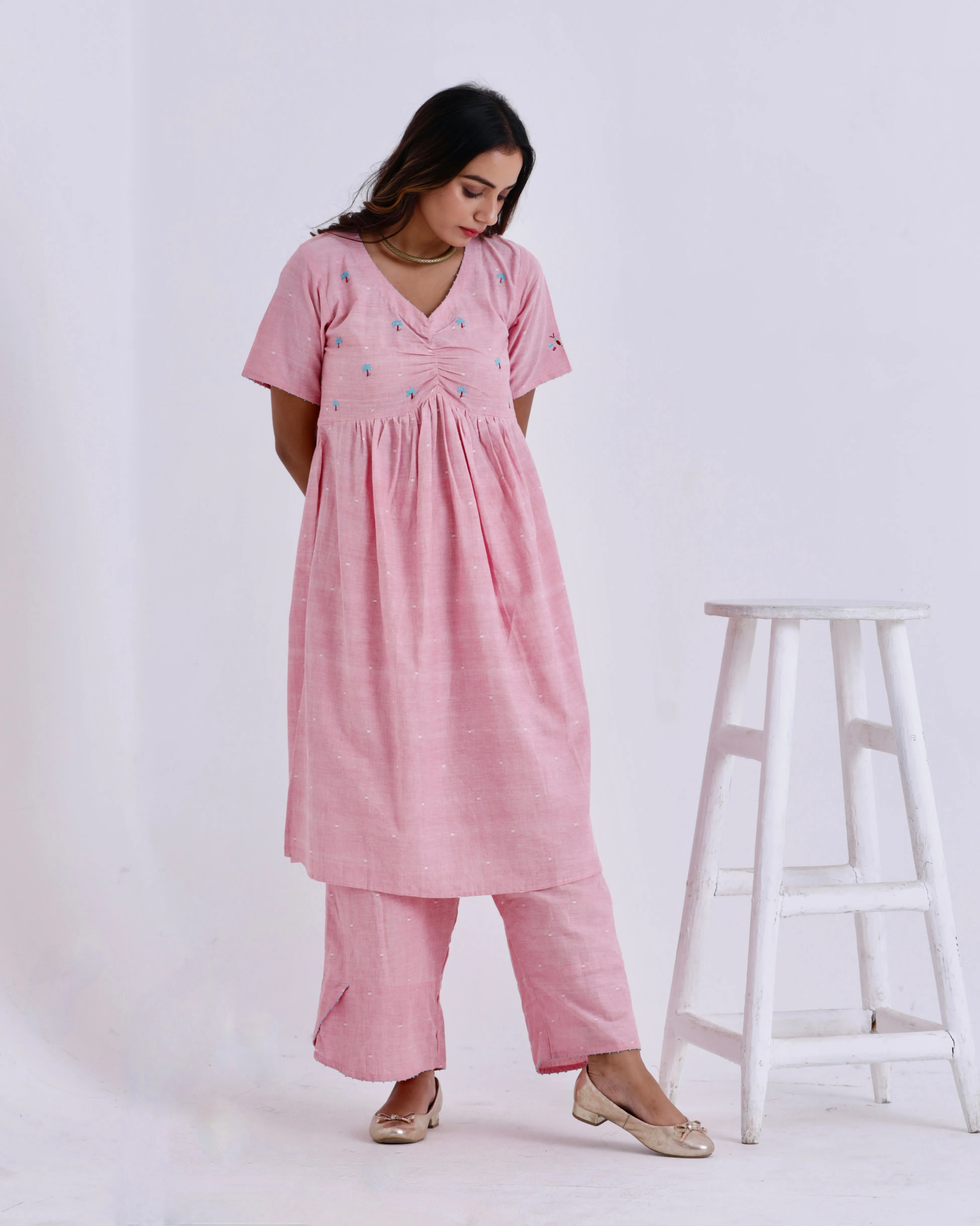 Pink Shiuli kurta set