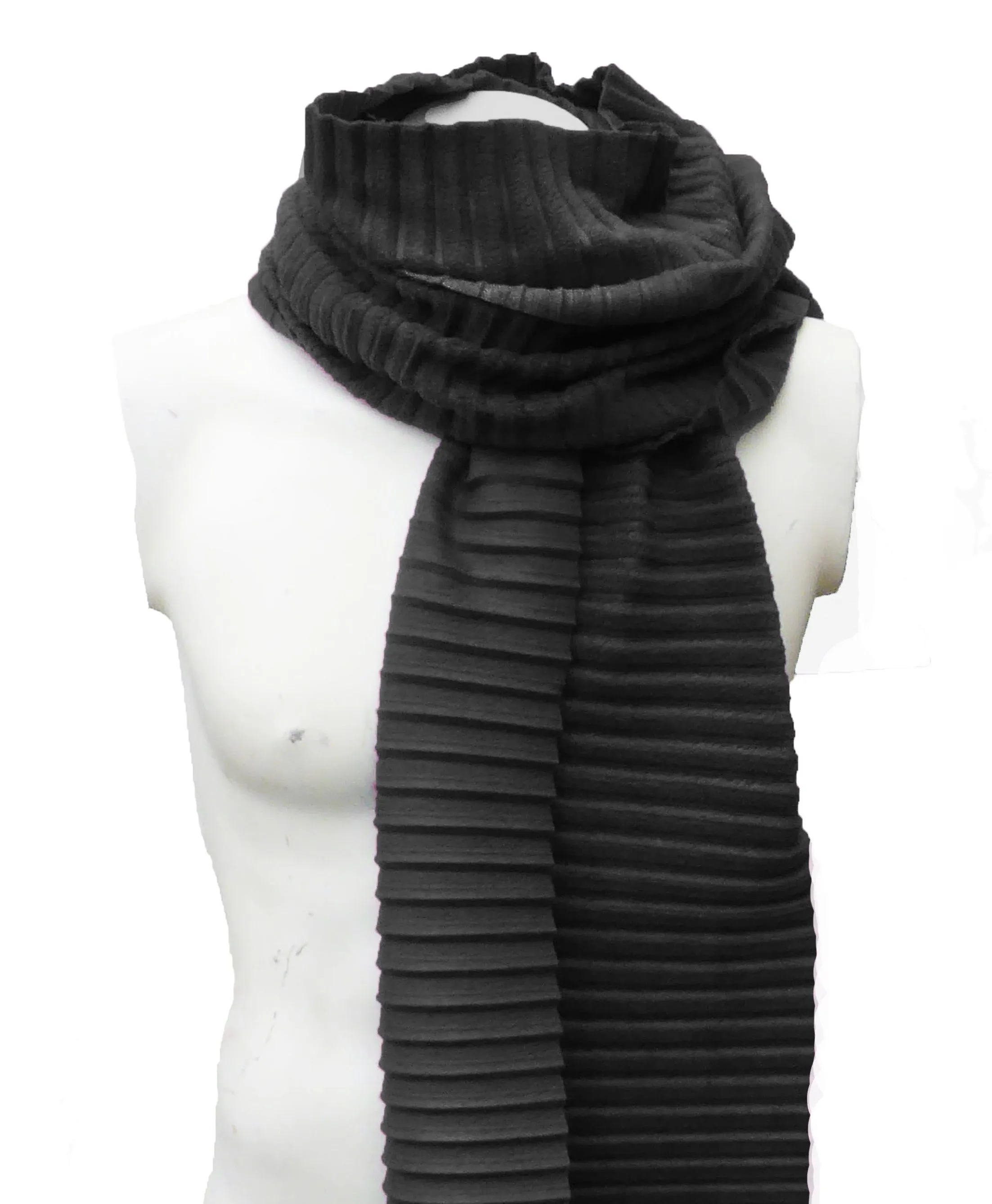 Pleated scarf - Black