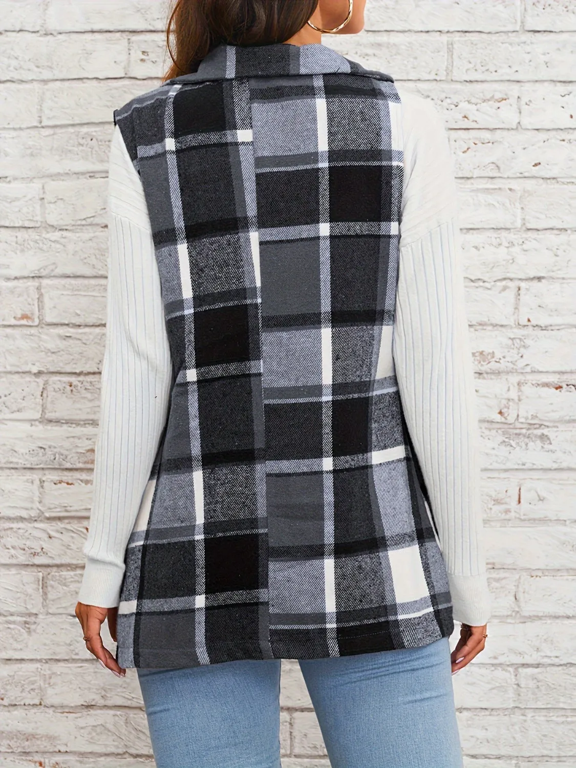 PRE-ORDER: Plaid Button Down Vest Coat