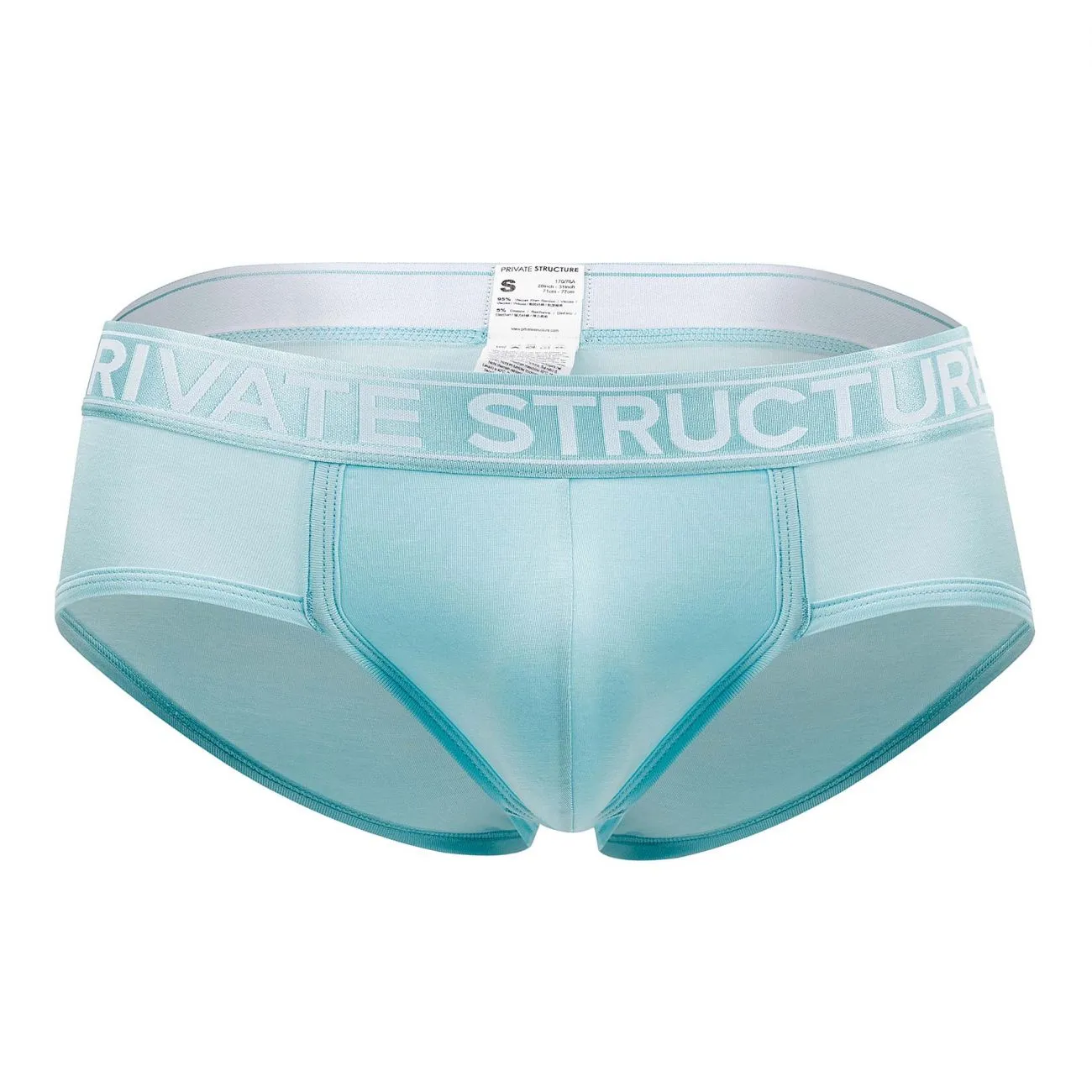 Private Structure PBUZ3748 Platinum Bamboo Contour Briefs Color Lite Cyan