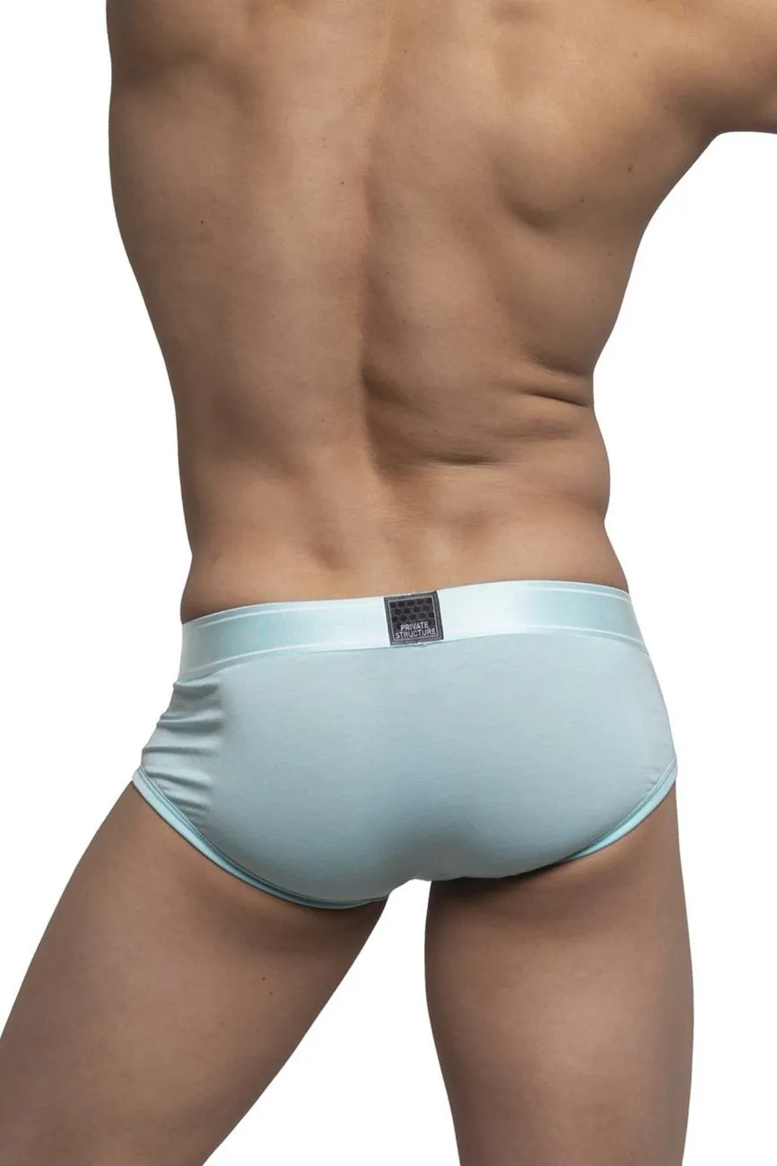 Private Structure PBUZ3748 Platinum Bamboo Contour Briefs Color Lite Cyan