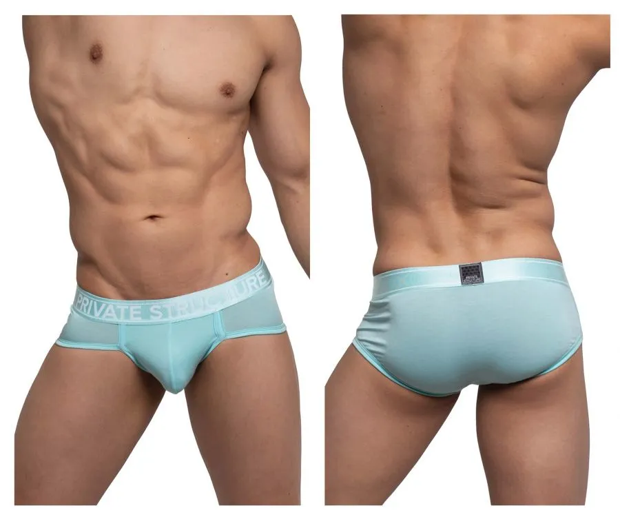 Private Structure PBUZ3748 Platinum Bamboo Contour Briefs Color Lite Cyan