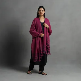 Purple - Kumaun Handwoven Pure Merino Wool Shawl for Women 56