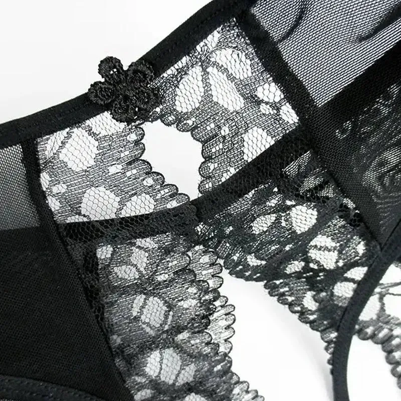 "Sultry Lace Thong: Revealing Open Back Lingerie"