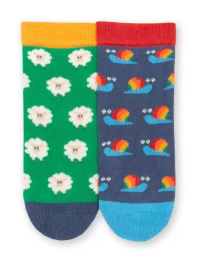 Rainbow snail socks