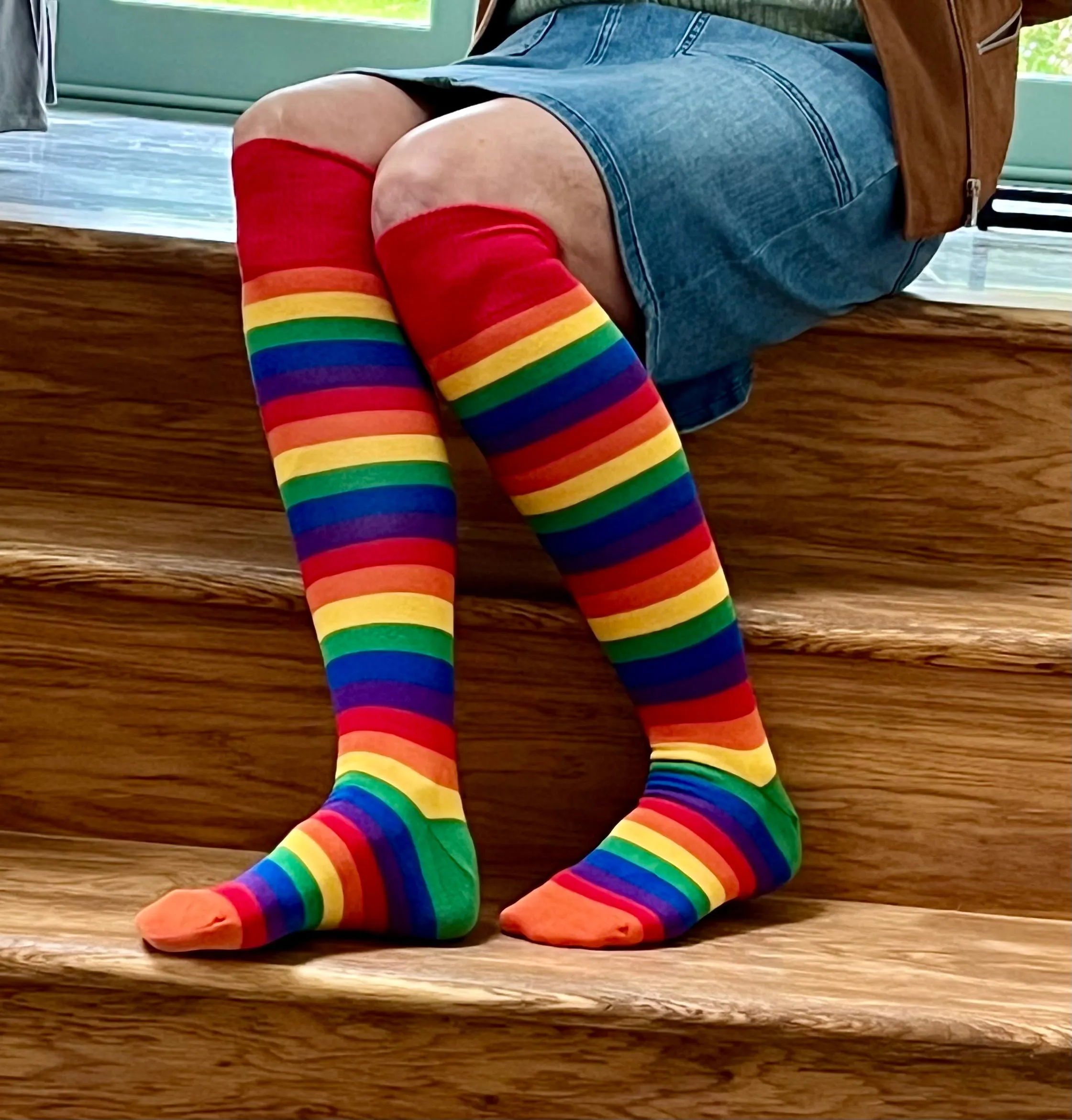 Rainbow Stripes Knee High Socks