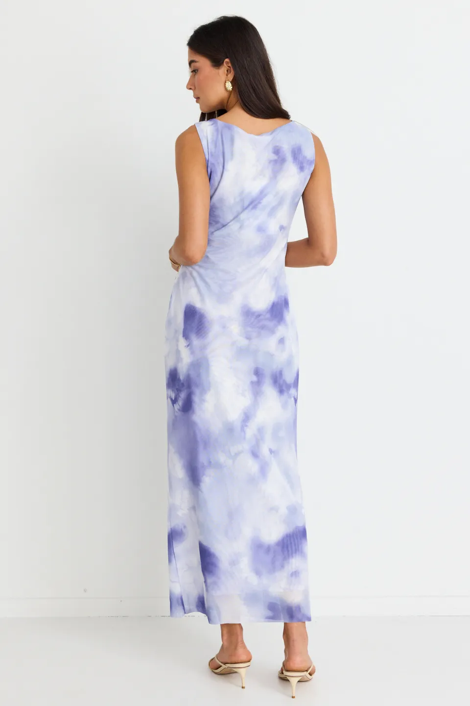 Rebel Lilac Sleeveless Mesh Maxi Dress