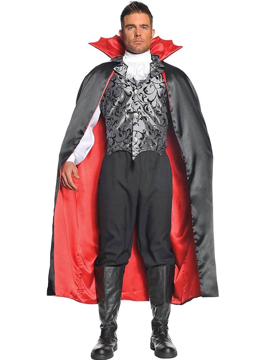 Reversible Black and Red Vampire Halloween Cape