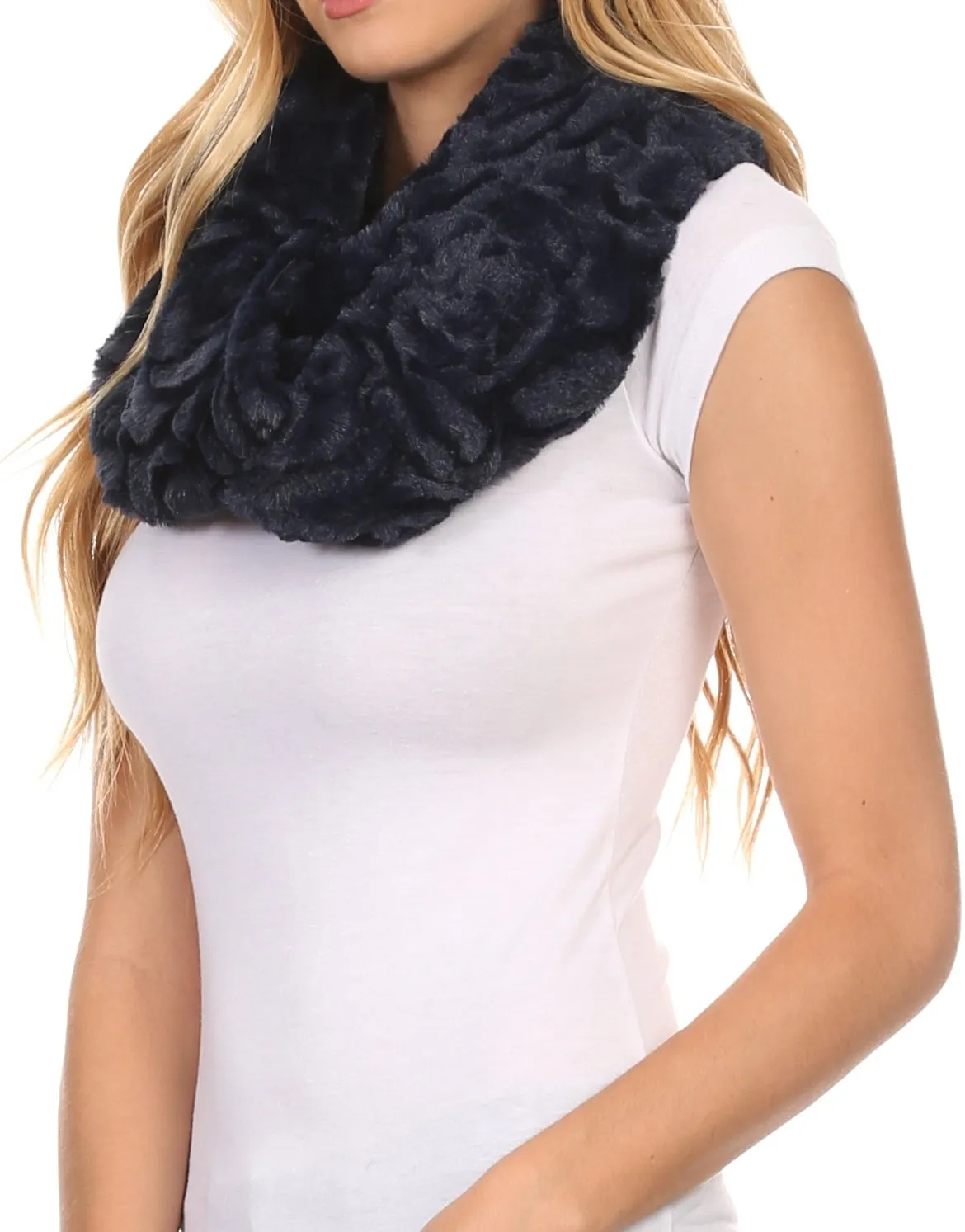 Sakkas Mellah Long Wide Soft Fuzzy Furry Fur Infinity Fall Winter Wrap Scarf