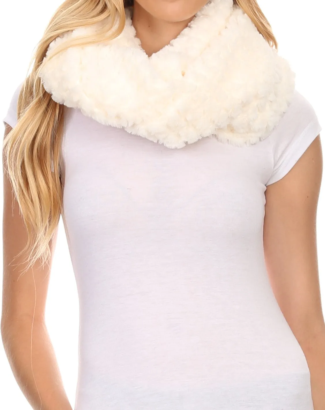 Sakkas Pulle Long Wide Flowing Comfortable Soft Fuzzy Fur Infinity Wrap Scarf