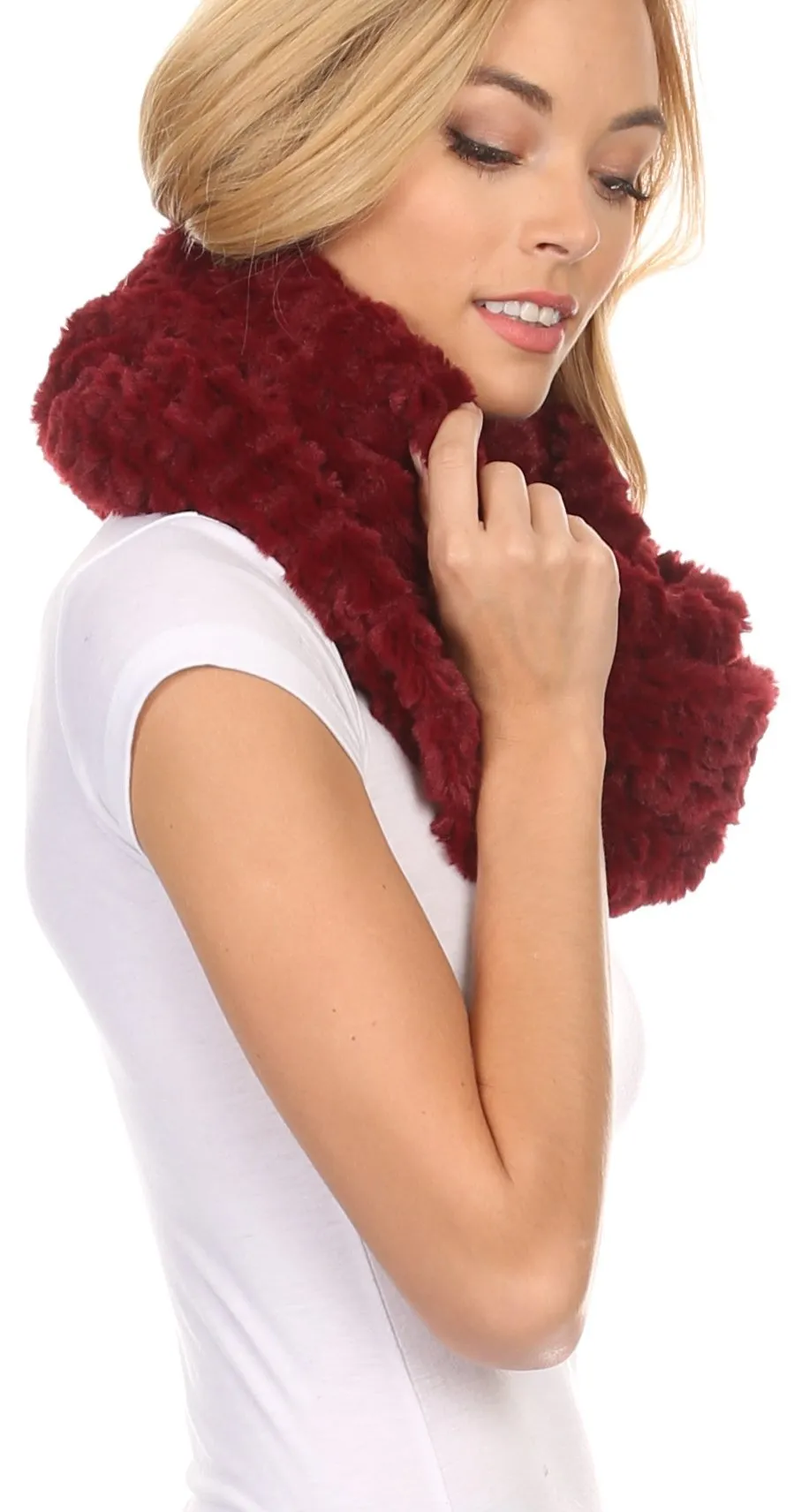 Sakkas Pulle Long Wide Flowing Comfortable Soft Fuzzy Fur Infinity Wrap Scarf