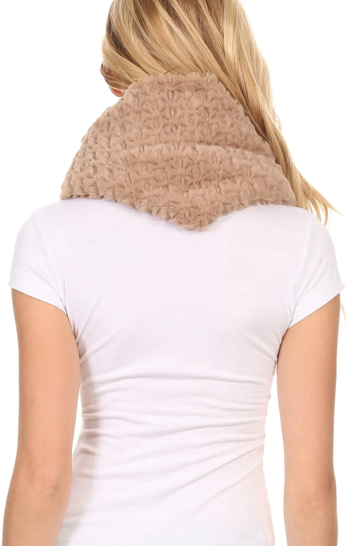 Sakkas Pulle Long Wide Flowing Comfortable Soft Fuzzy Fur Infinity Wrap Scarf