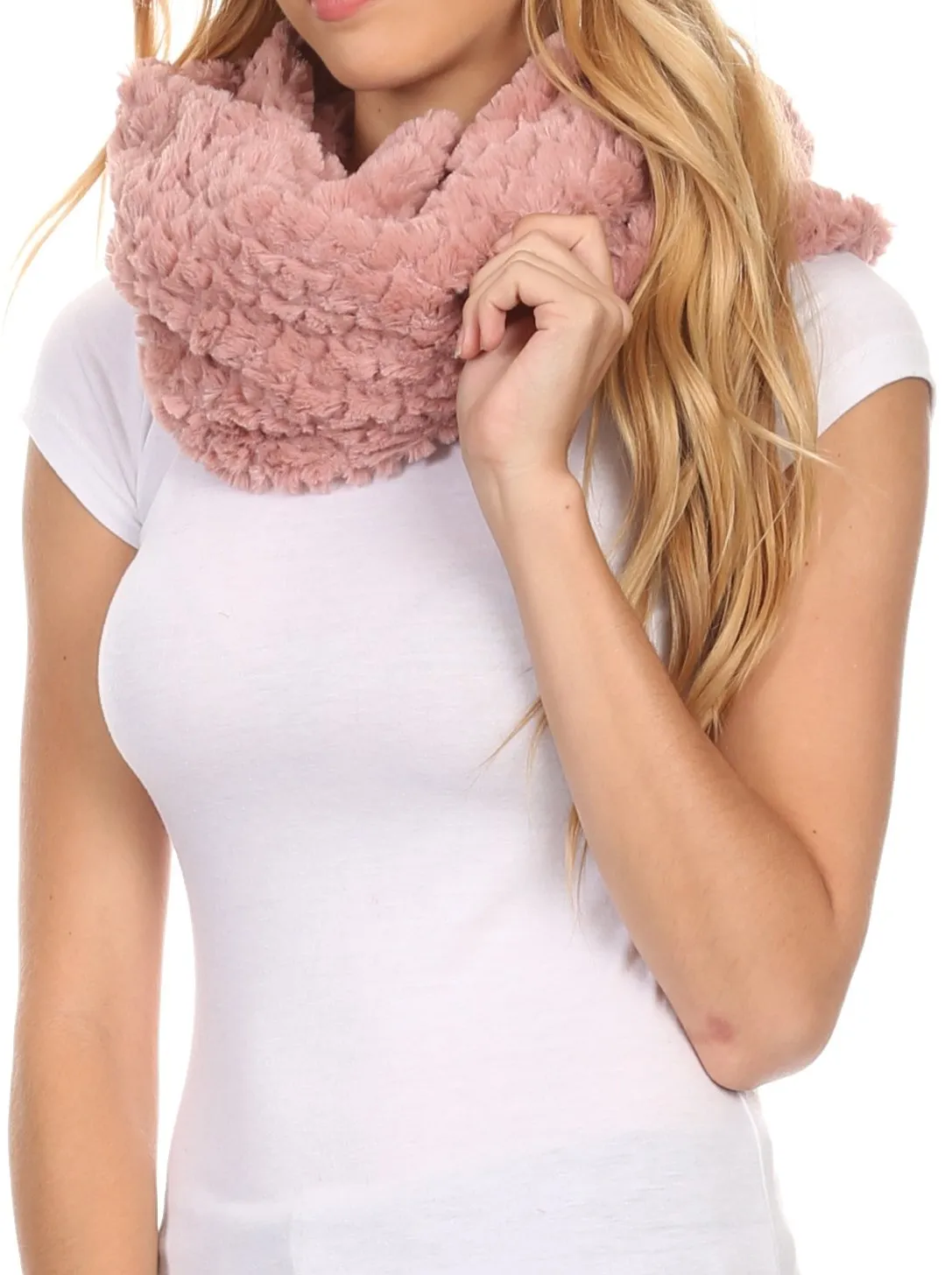 Sakkas Pulle Long Wide Flowing Comfortable Soft Fuzzy Fur Infinity Wrap Scarf