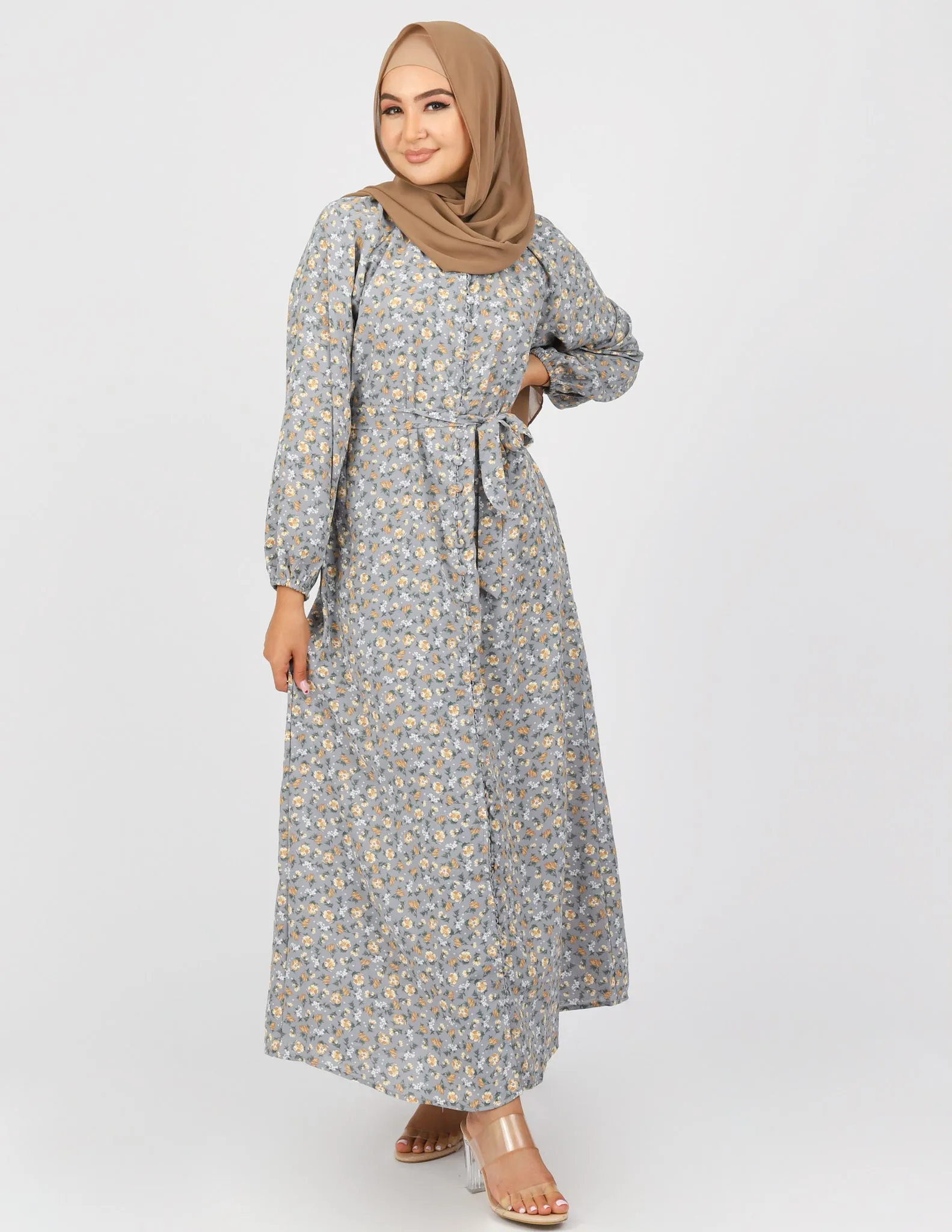 Sara Linen Print Dress