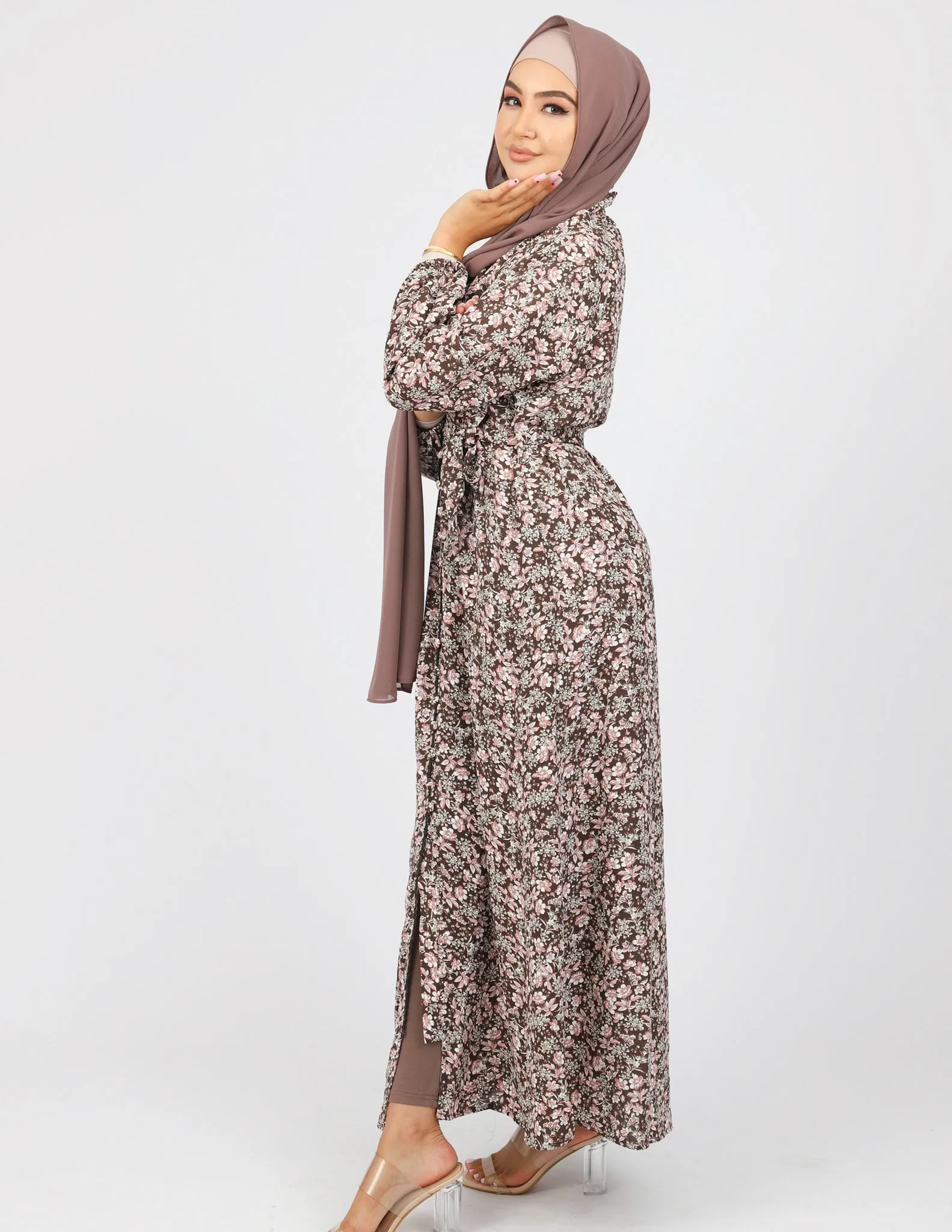 Sara Linen Print Dress