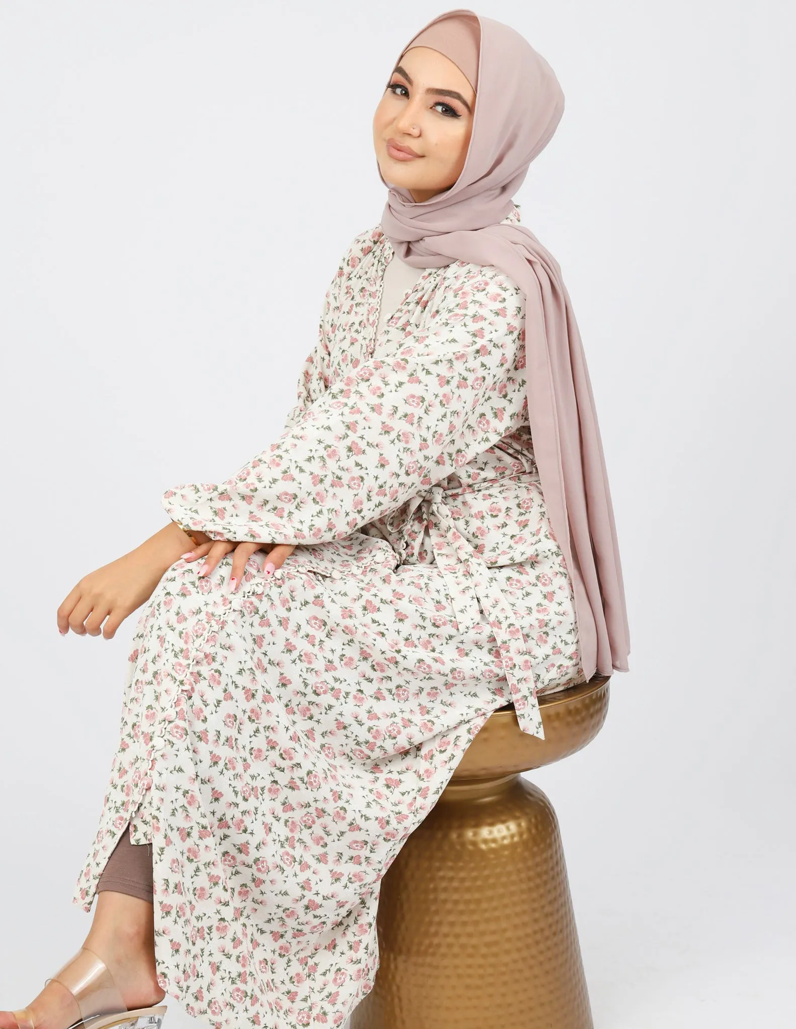 Sara Linen Print Dress