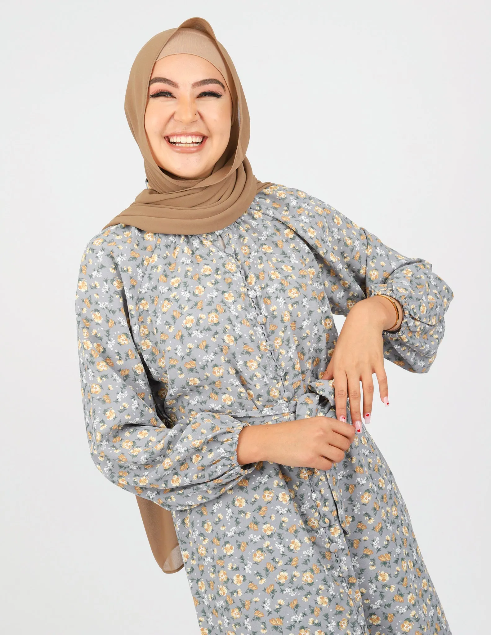 Sara Linen Print Dress