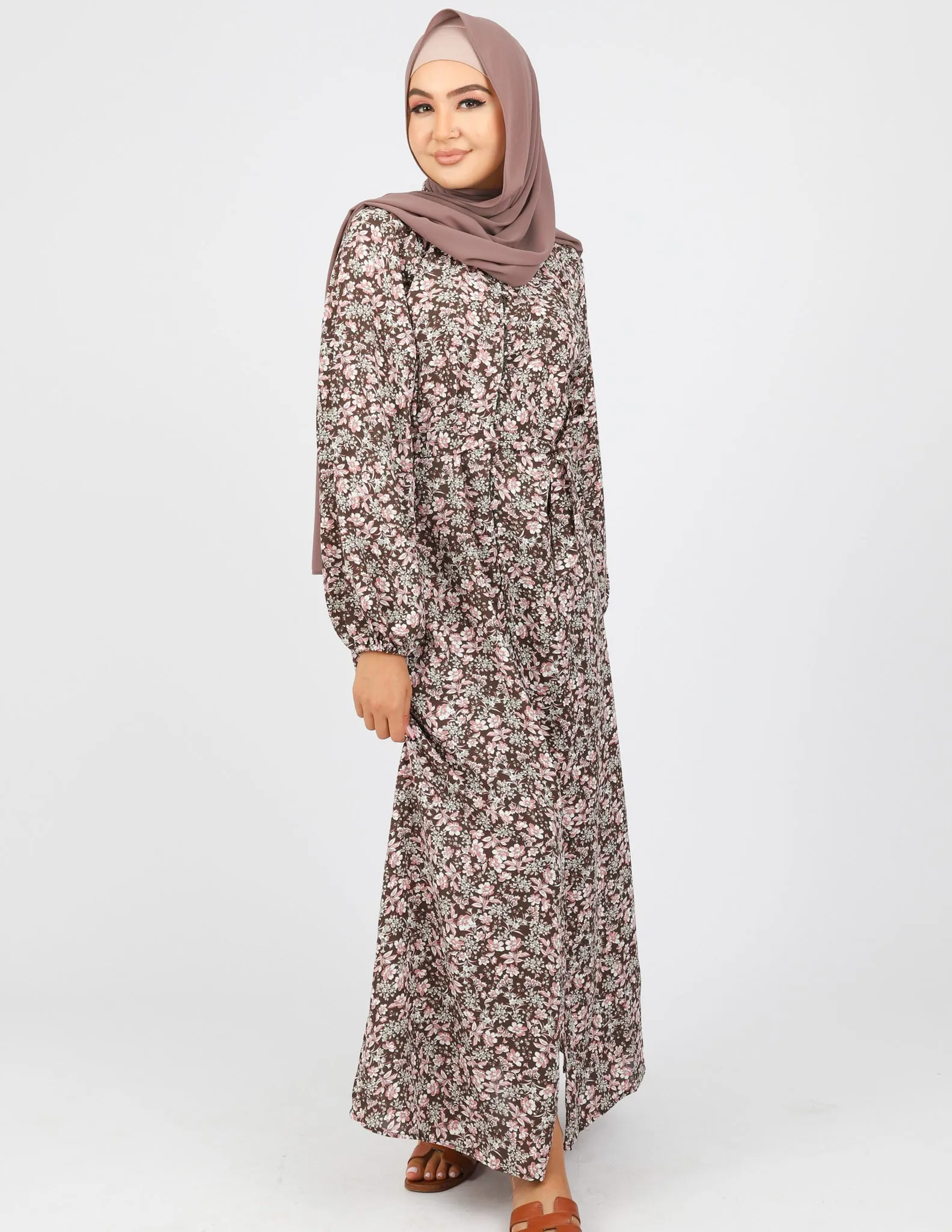 Sara Linen Print Dress