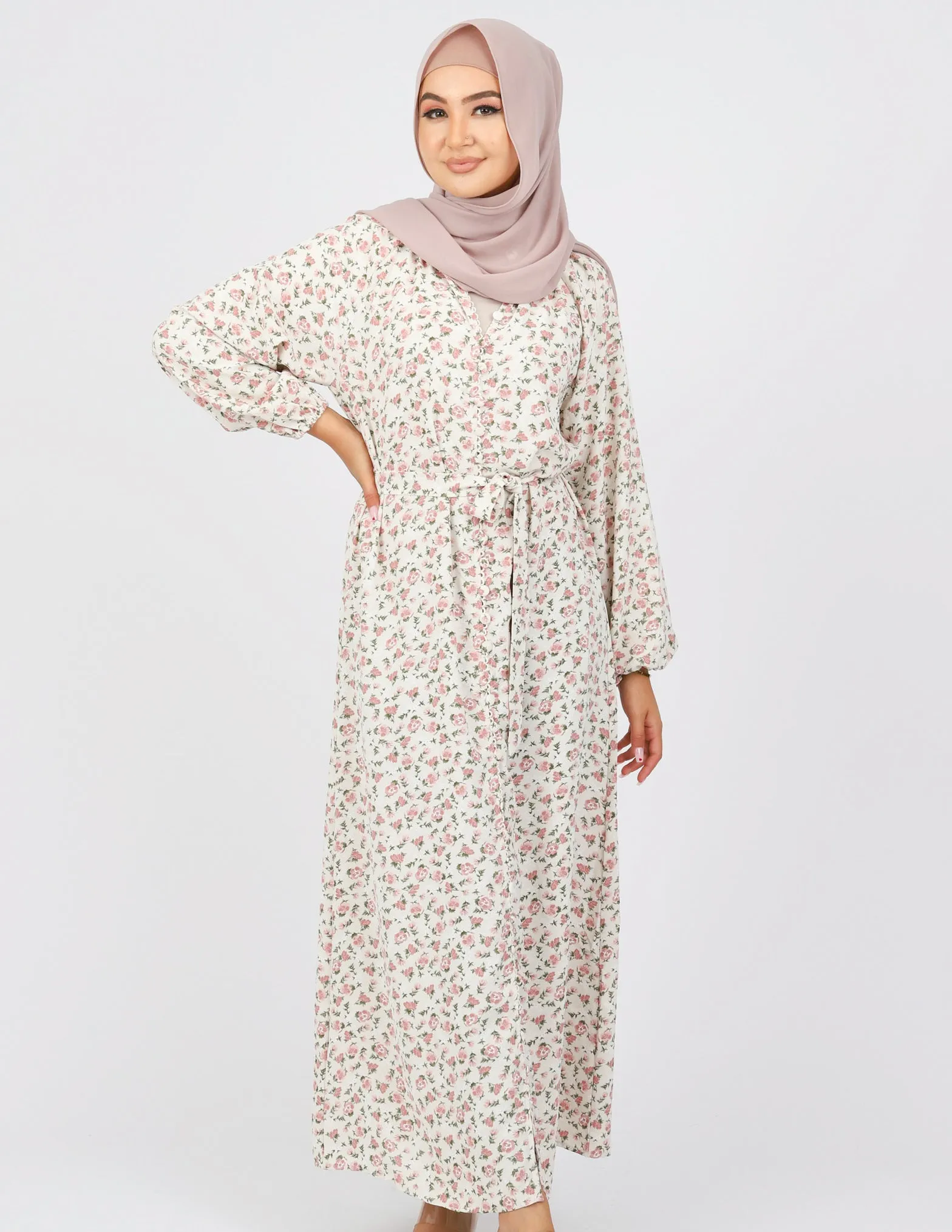 Sara Linen Print Dress