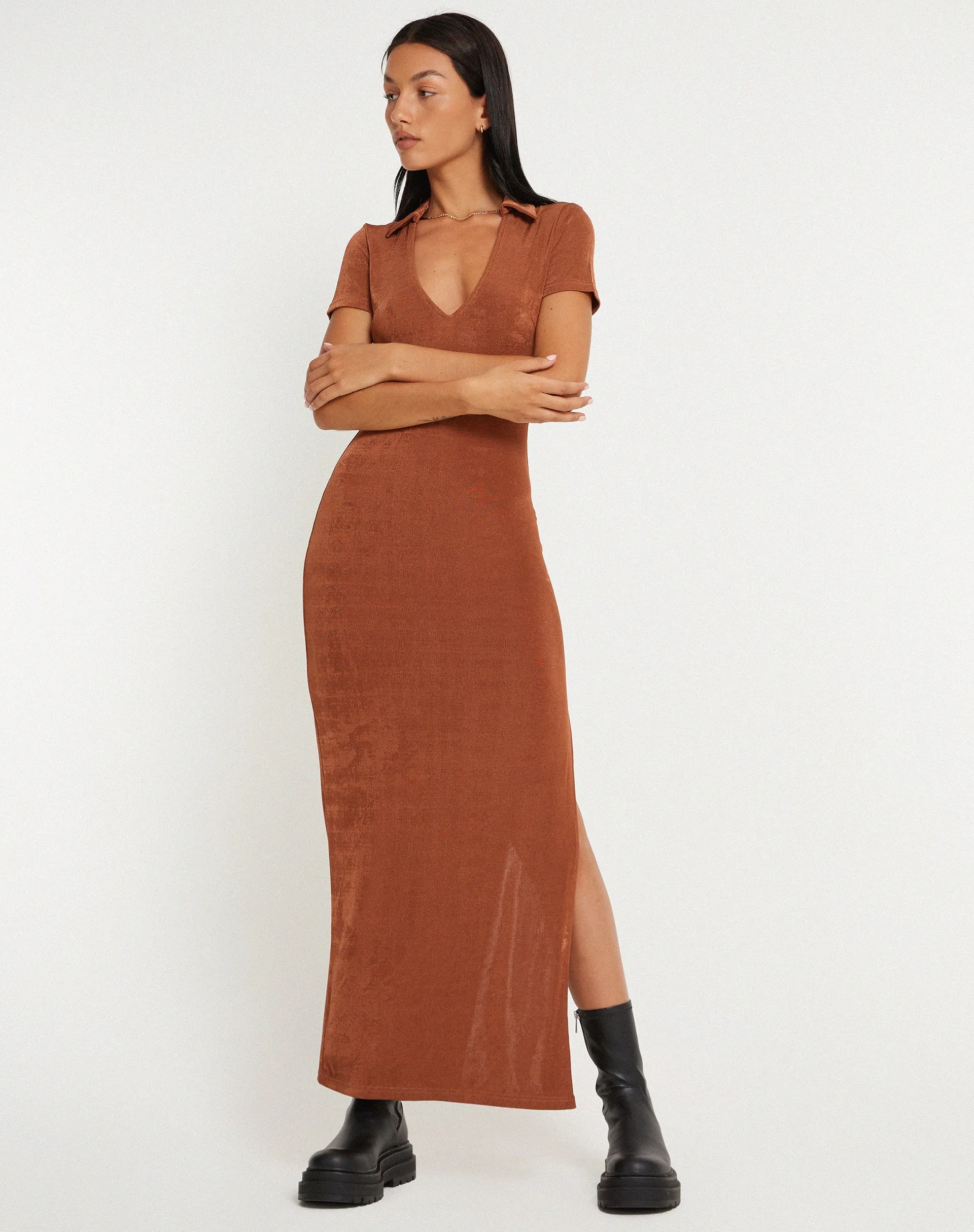 Savita Maxi Dress in Bronze