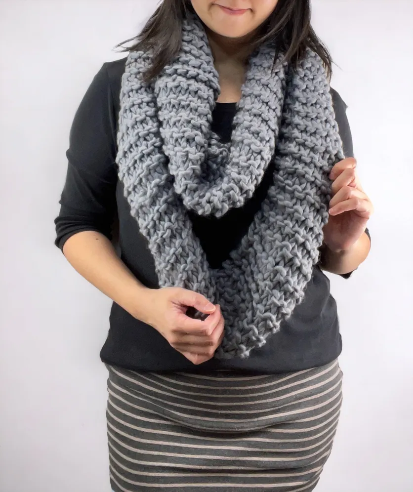 Scarf For Women Solid Knitted Oversize Infinity Circle Loop Scarf Neckwarmer