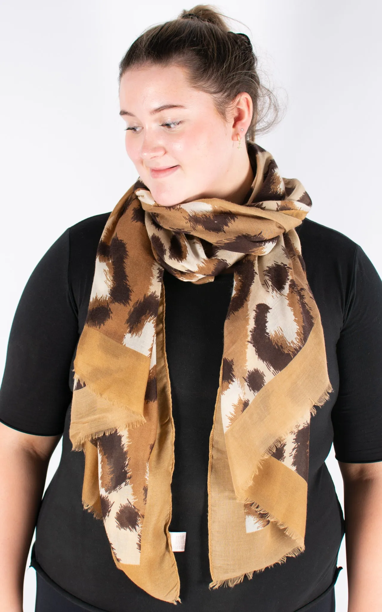 Scarf | Leopard | Large Camel