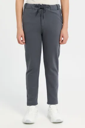 Senior Boys Charcoal Solid Trousers