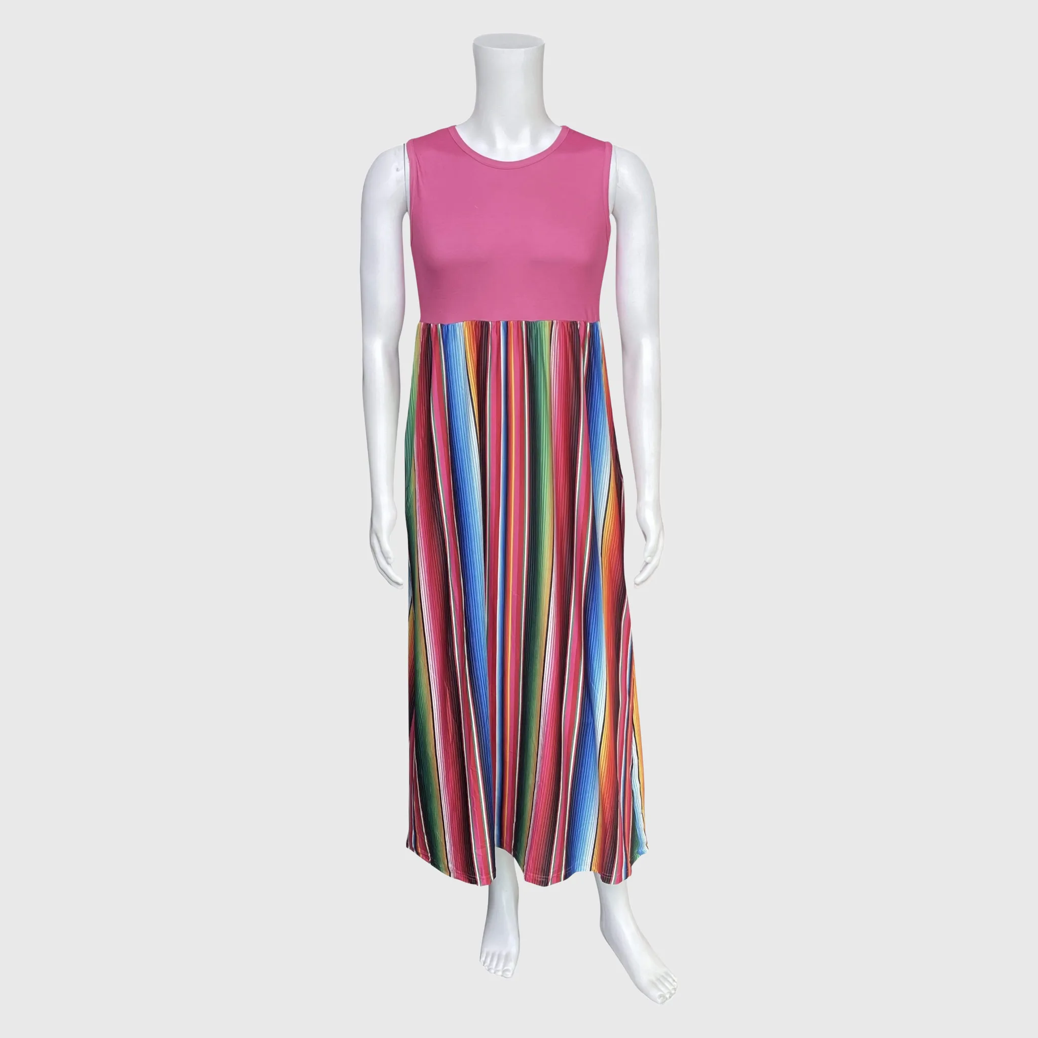 Serape Pink Maxi Dress Women