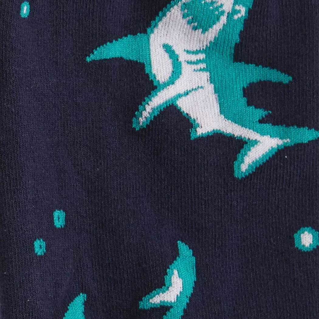 Shark Attack Knee High Socks in Extra Stretchy for Wide Calves