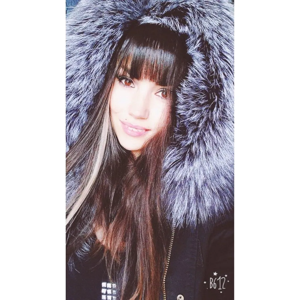 Silver Fox Fur Black Parka