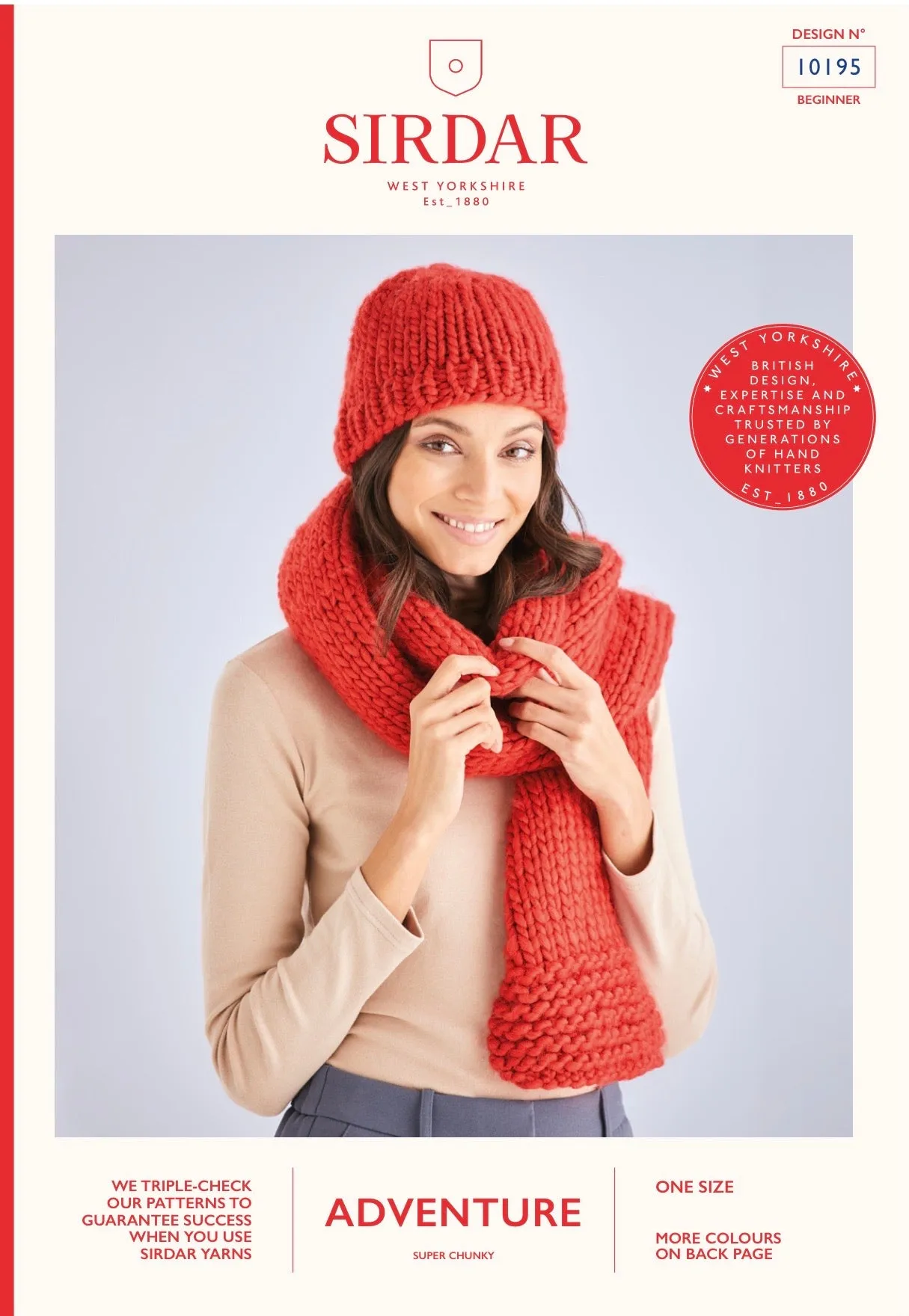 Sirdar Adventure Super Chunky Hat and Scarf Knitting Pattern 10195