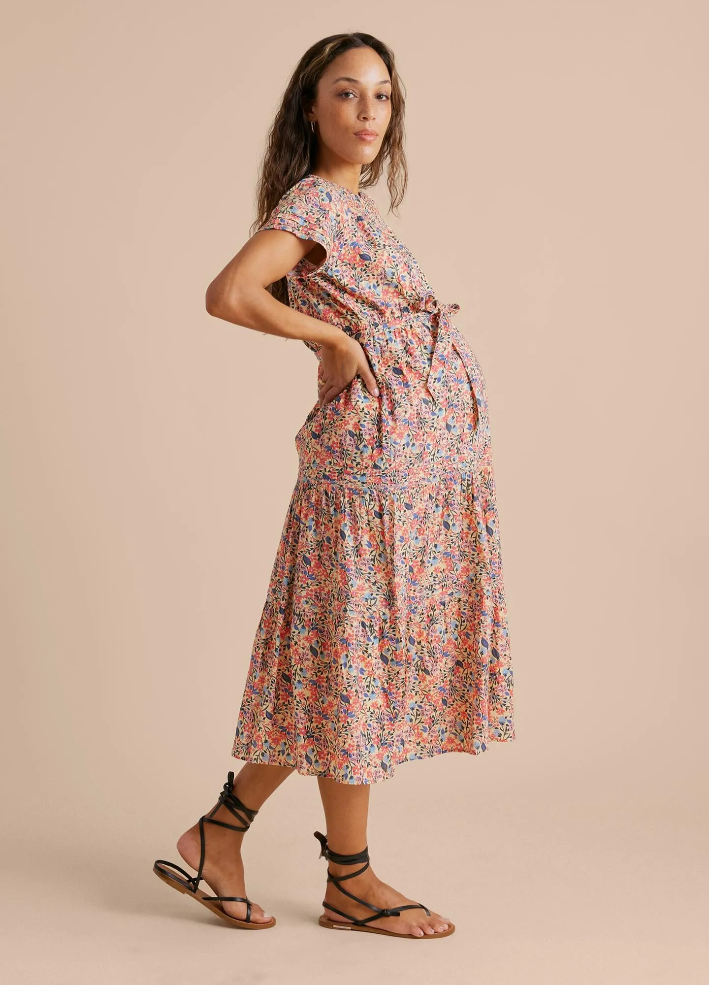 Smocked Yoke Tier Maxi Dress