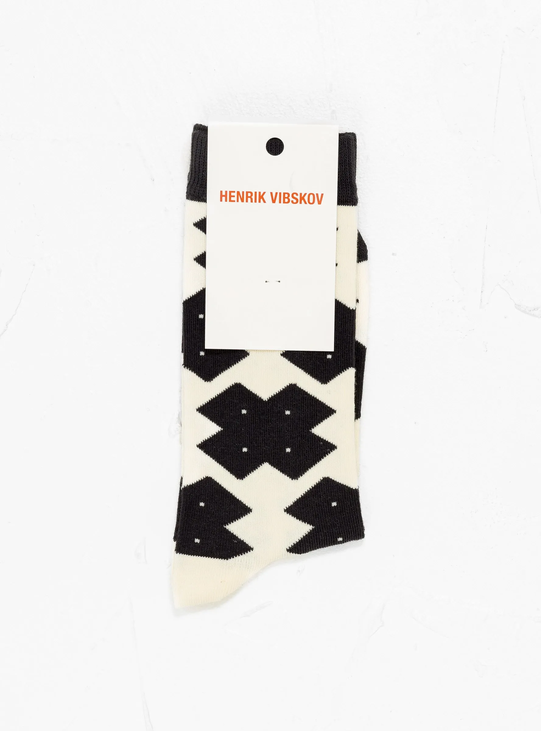 Solitaire Socks Femme Black White Cross