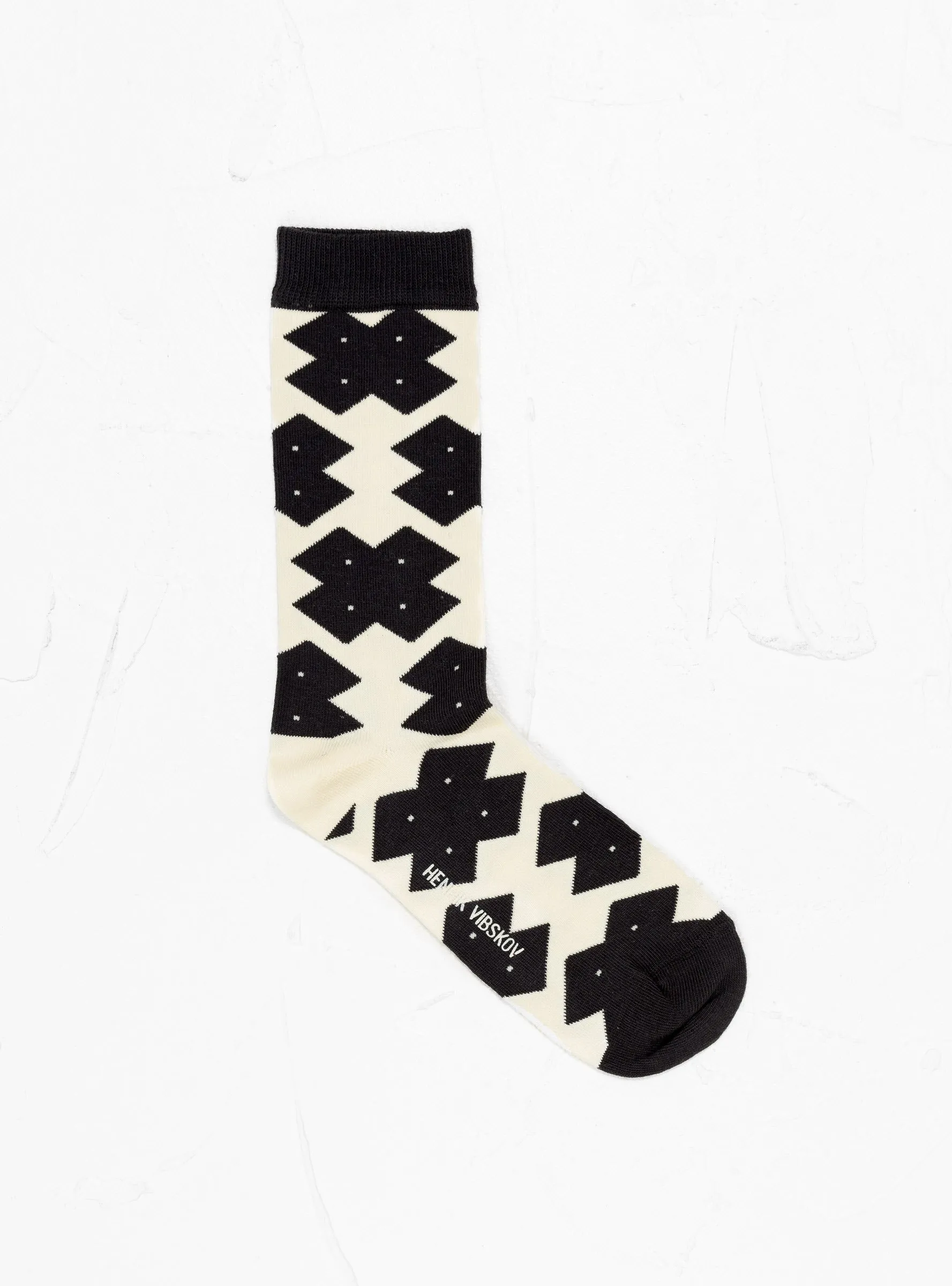 Solitaire Socks Femme Black White Cross