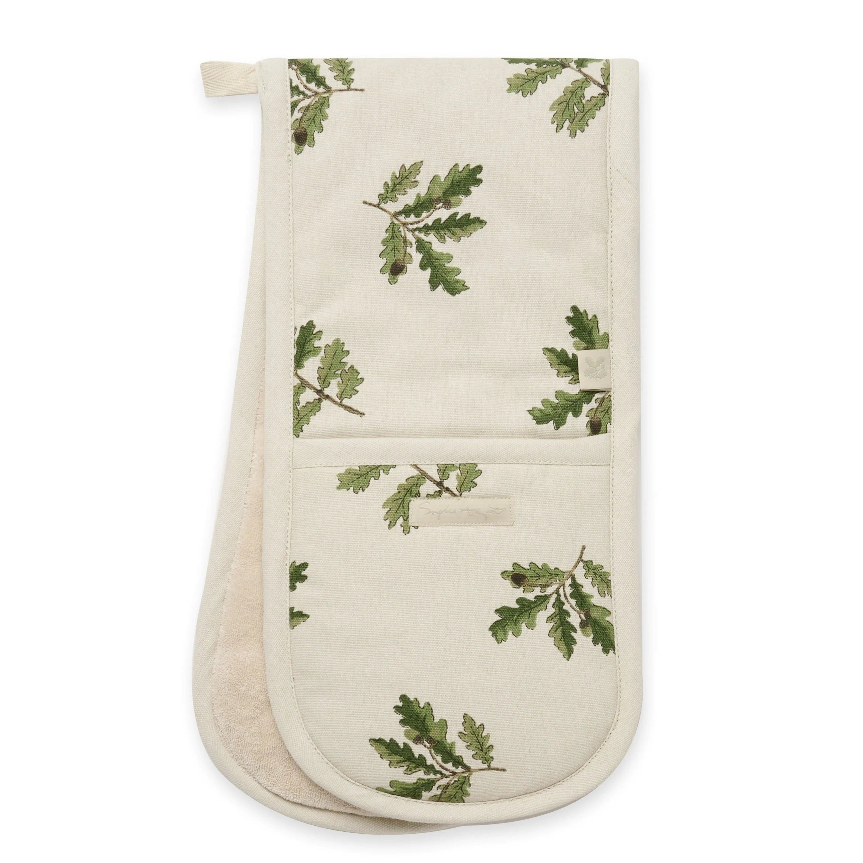 Sophie Allport 'Acorn & Oak' Leaves Cotton Double Oven Gloves