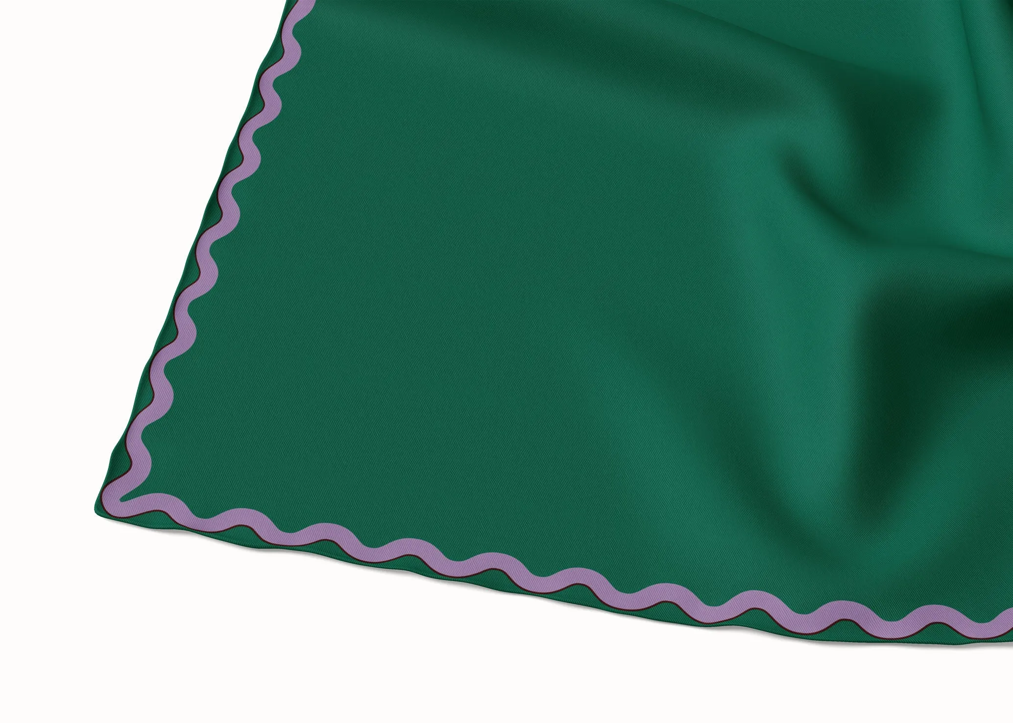 Sophie Emerald/Lilac Silk Scarf - 89x89cm