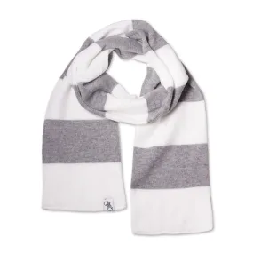 Striped Knit Scarf (White & Grey)